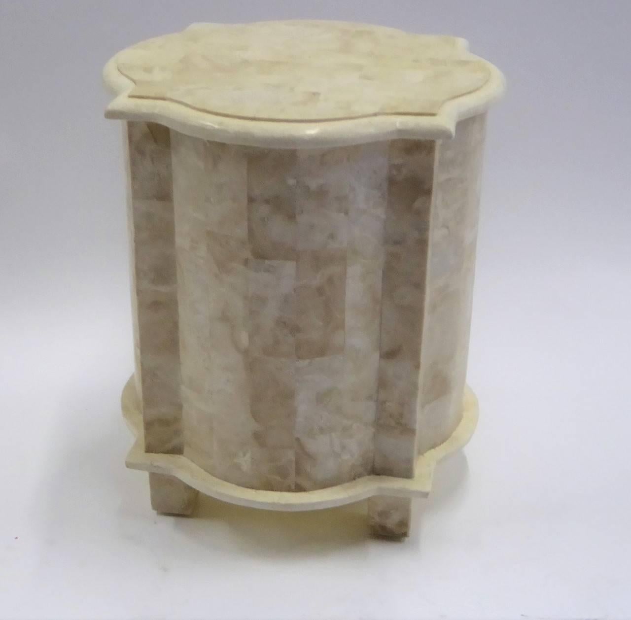 20th Century Tesselated Stone Nightstand End Table Marquis Collection of Beverly Hills