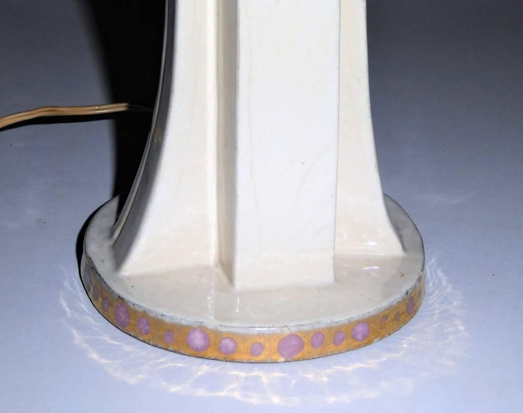 Early 20th Century Art Deco Crackle Porcelain ROBJ Figural Lamp of Mystic, France, 1920s