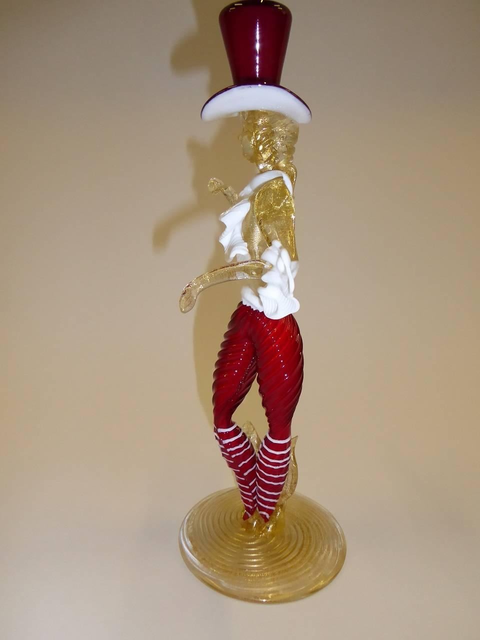 Mid-Century Modern Murano Venetian Figurine with Top Hat, 1950s 3