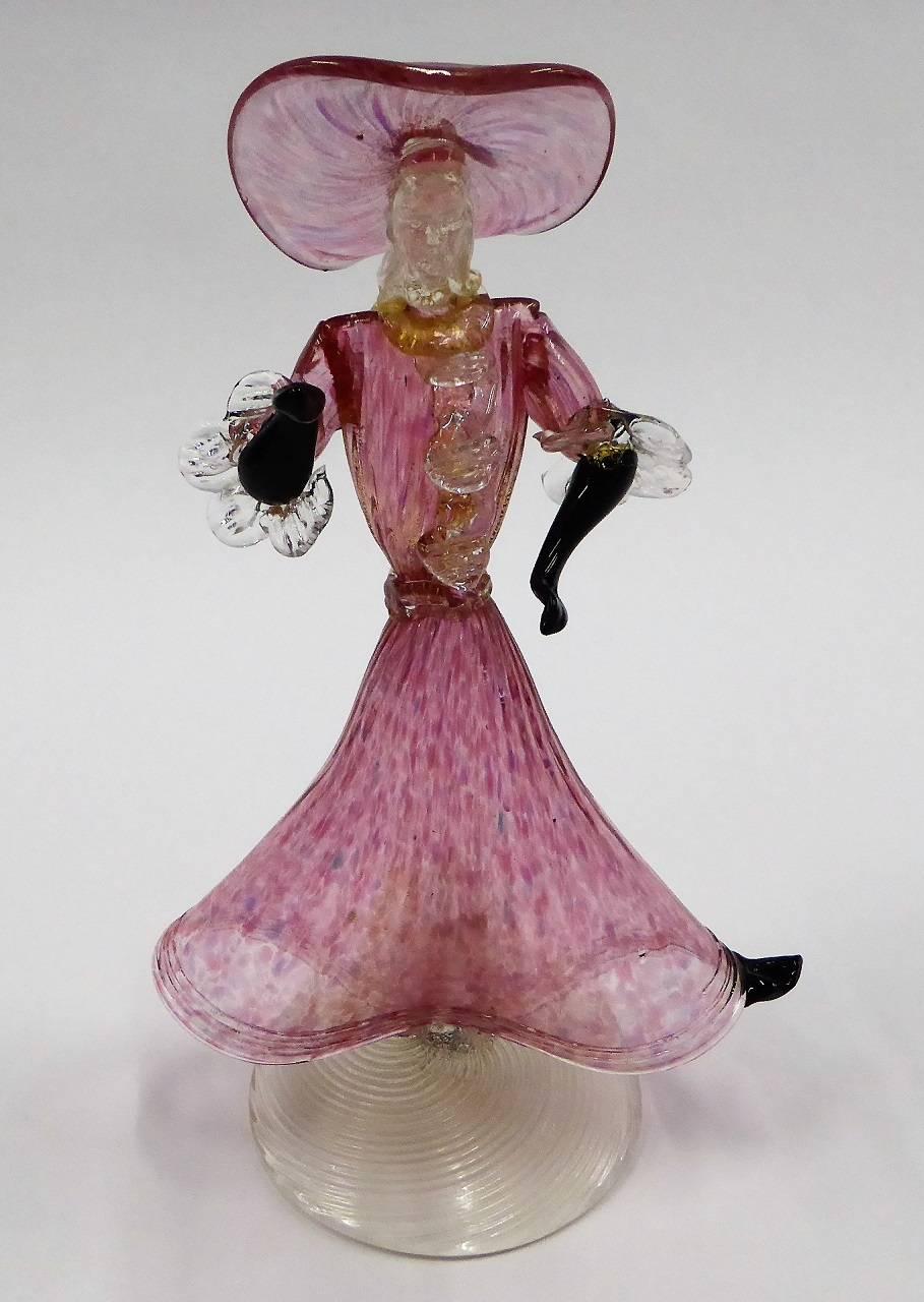 Midcentury Murano Venetian Dancing Courtesan Woman Figurine 1