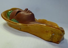 Paul Serste Art Deco Inspired Young Lady Modern Wall Plaque 1940s Belgium