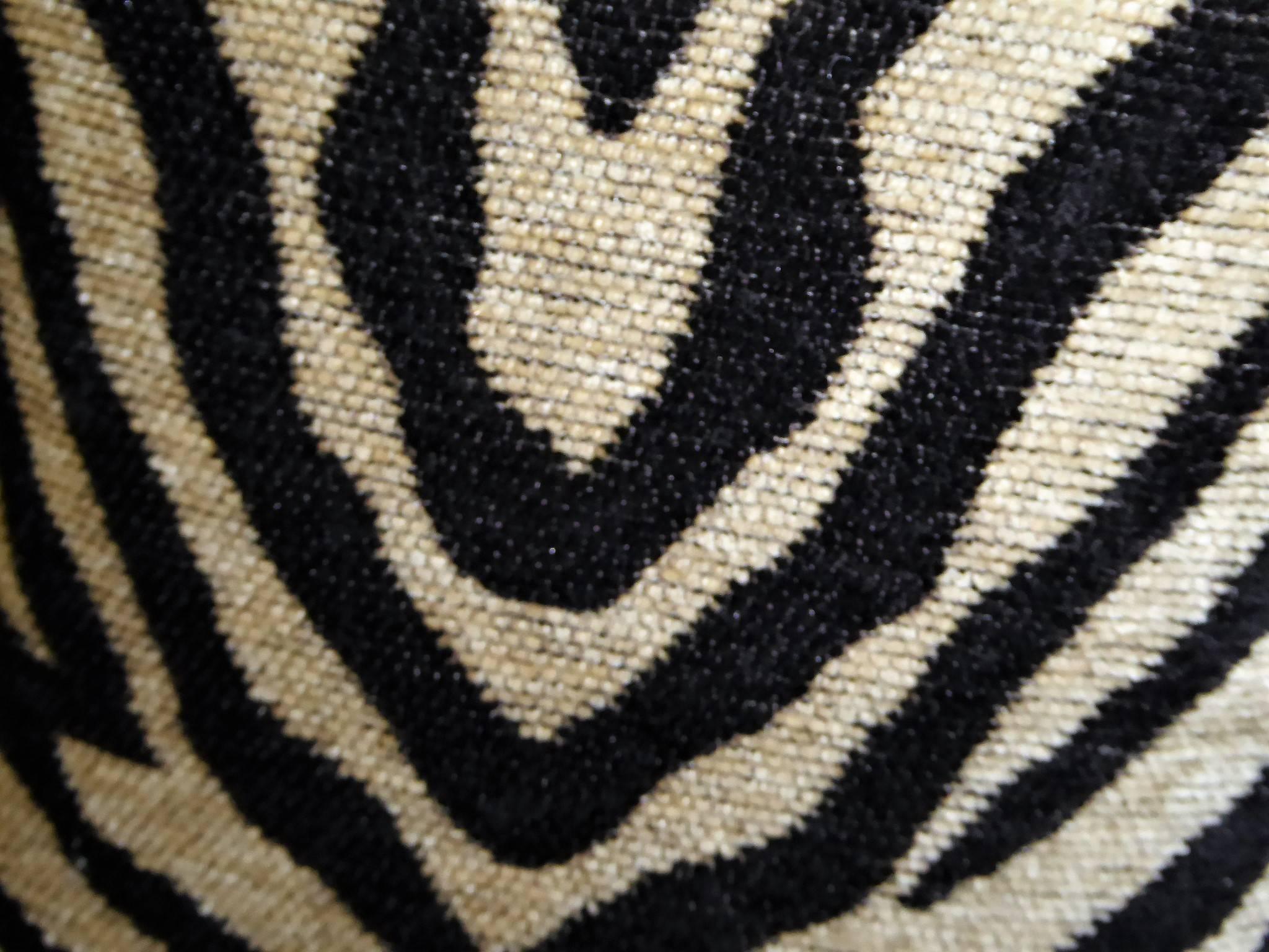 1940s Musical Motif Carved Giltwood Side Chair in Zebra Chenille 3