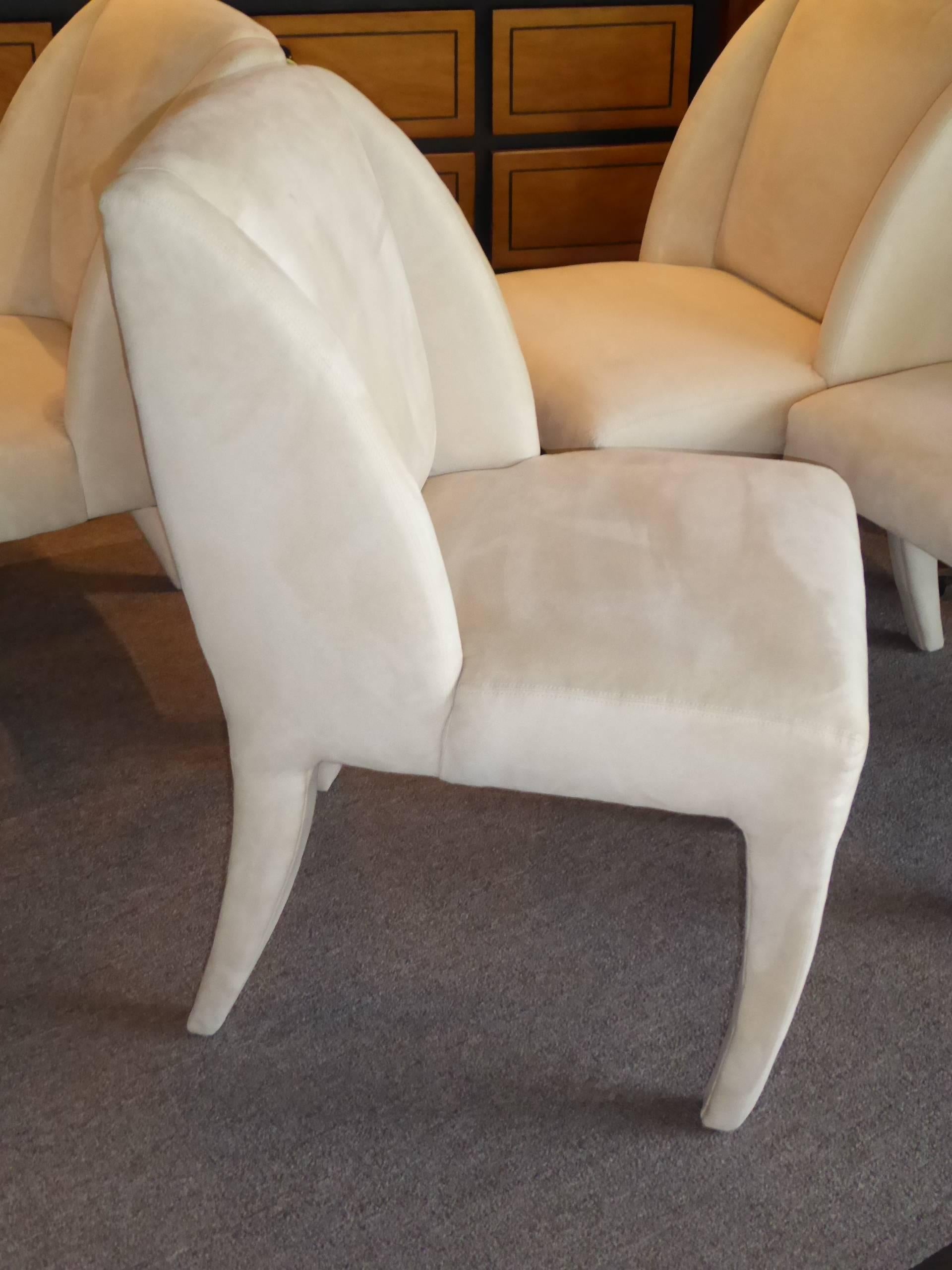 1980s Luxe Modern Ultrasuede Dining Chairs by Directional 1