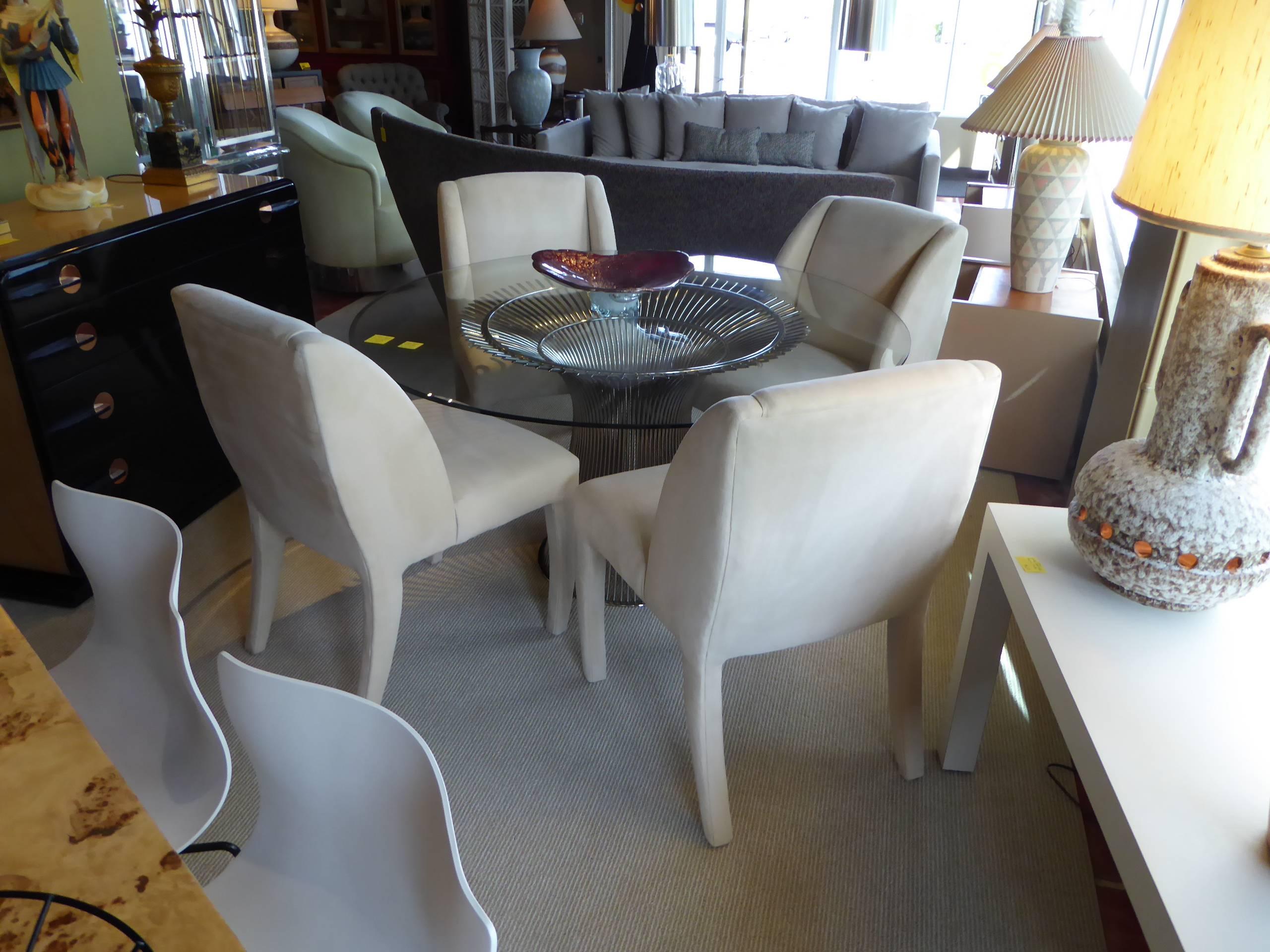 1980s Luxe Modern Ultrasuede Dining Chairs by Directional 5
