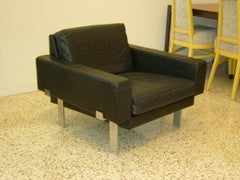 Fine Illum Wikkelsø Leather Lounge Chair for A. Mikael Laursen, Denmark