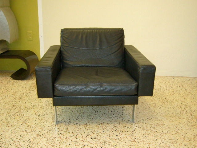 Wood Fine Illum Wikkelsø Leather Lounge Chair for A. Mikael Laursen, Denmark