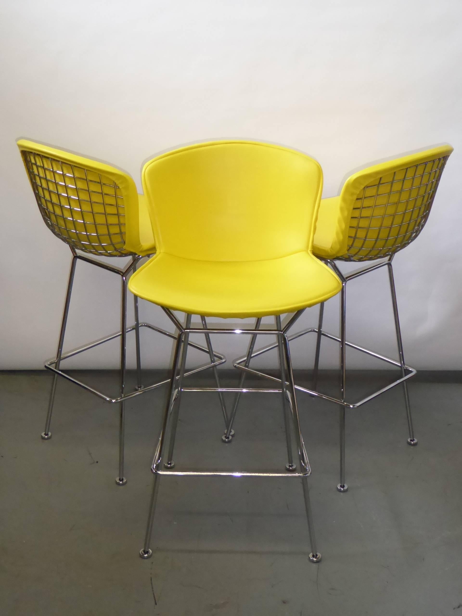 THREE Harry Bertoia Barstools for Knoll In Excellent Condition In Miami, FL