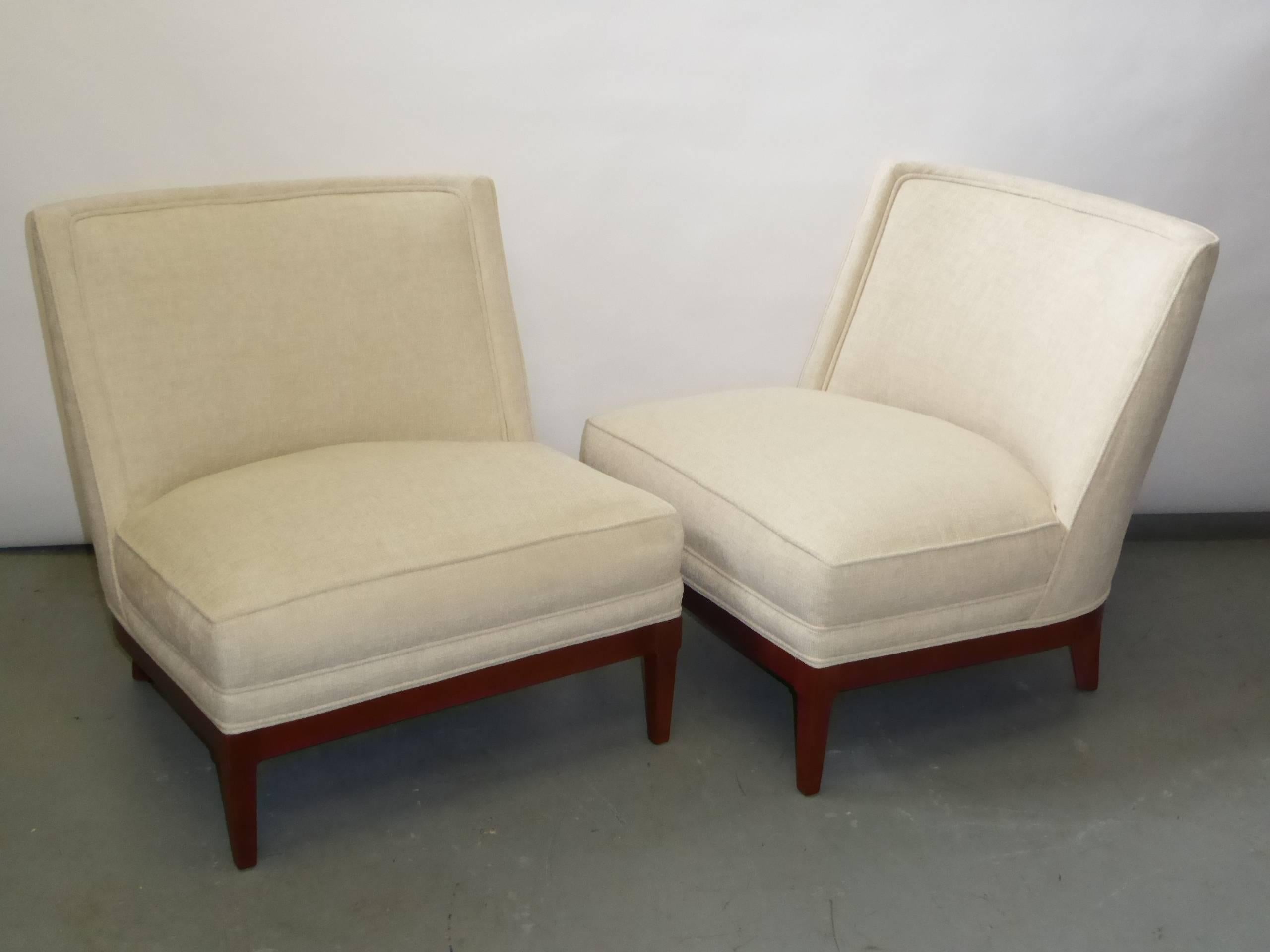 Hollywood Regency  PAIR Sophisticated 1940s Slipper Lounge Chairs