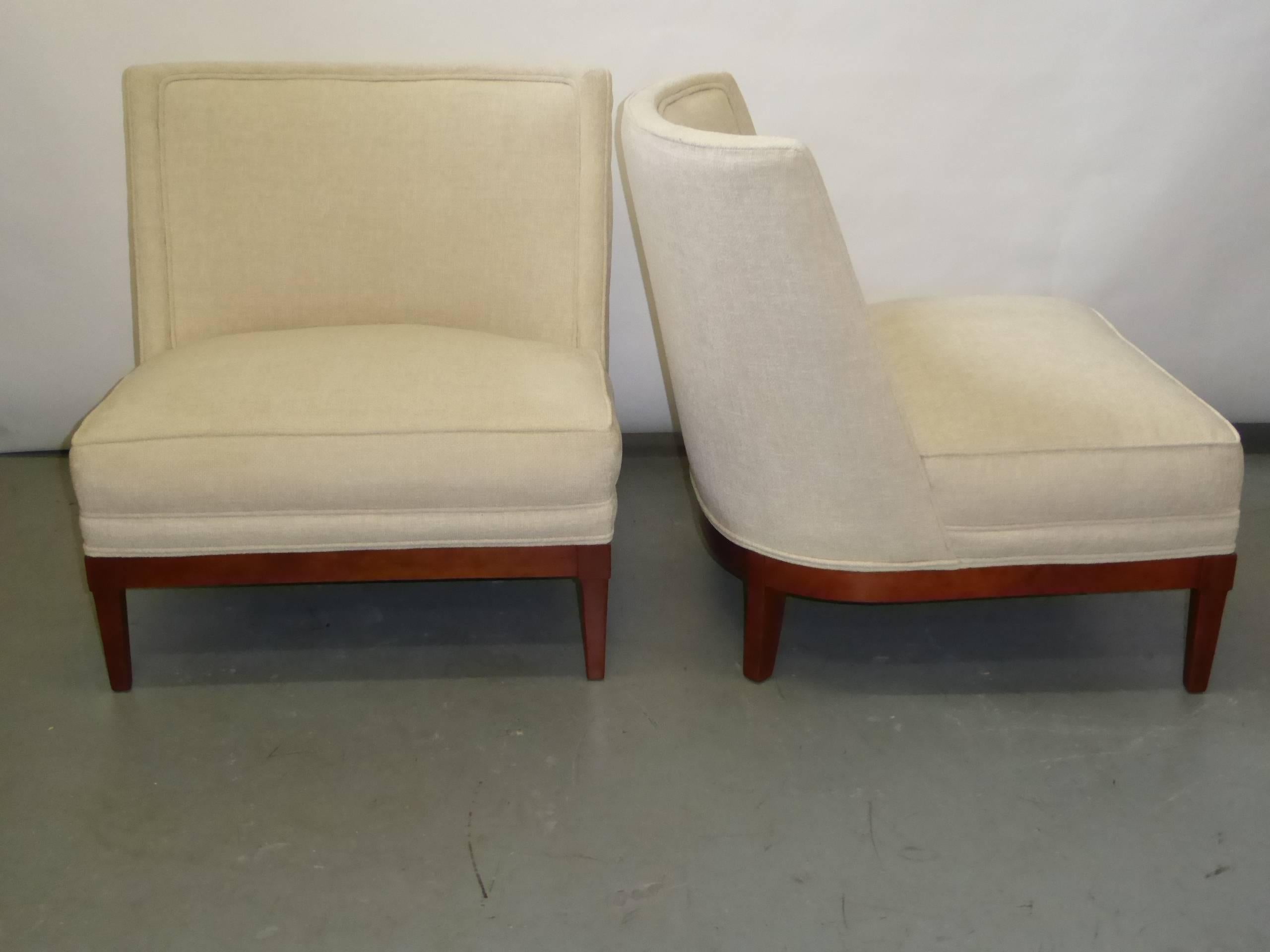  PAIR Sophisticated 1940s Slipper Lounge Chairs 4