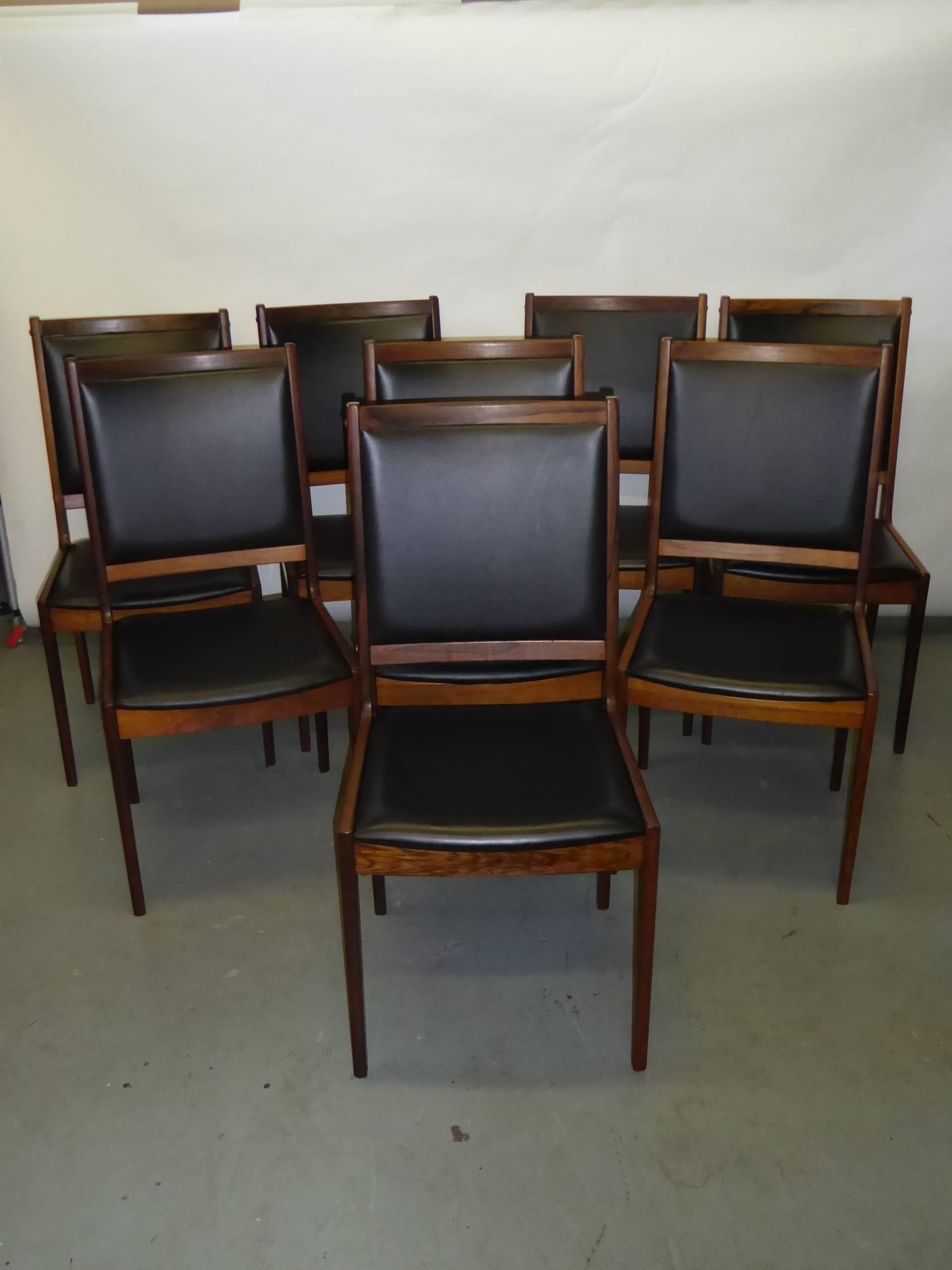 Scandinavian Modern Ten Rosewood Ib Kofod-Larsen Dining Chairs, Denmark 1960s