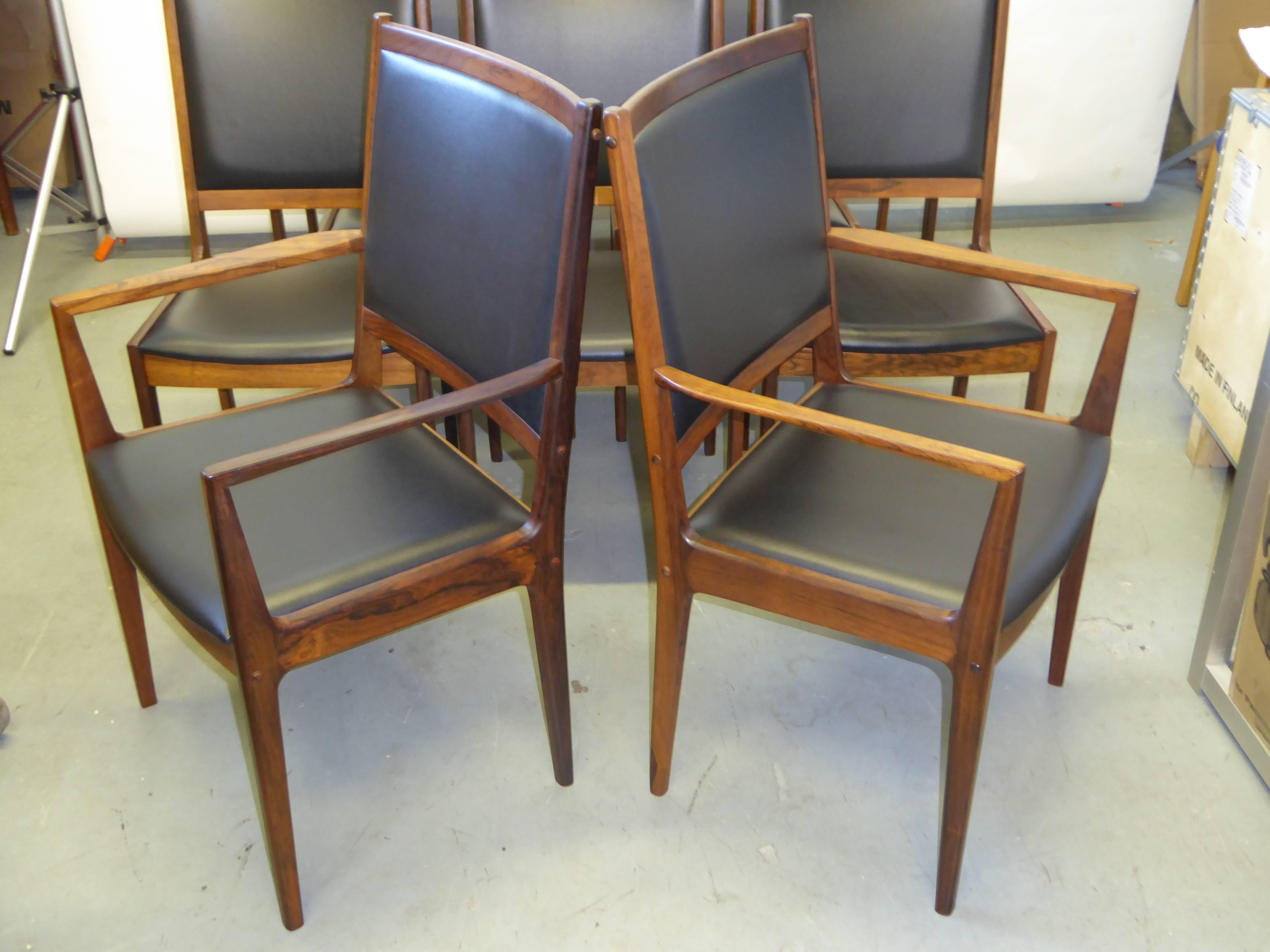 Ten Rosewood Ib Kofod-Larsen Dining Chairs, Denmark 1960s 4