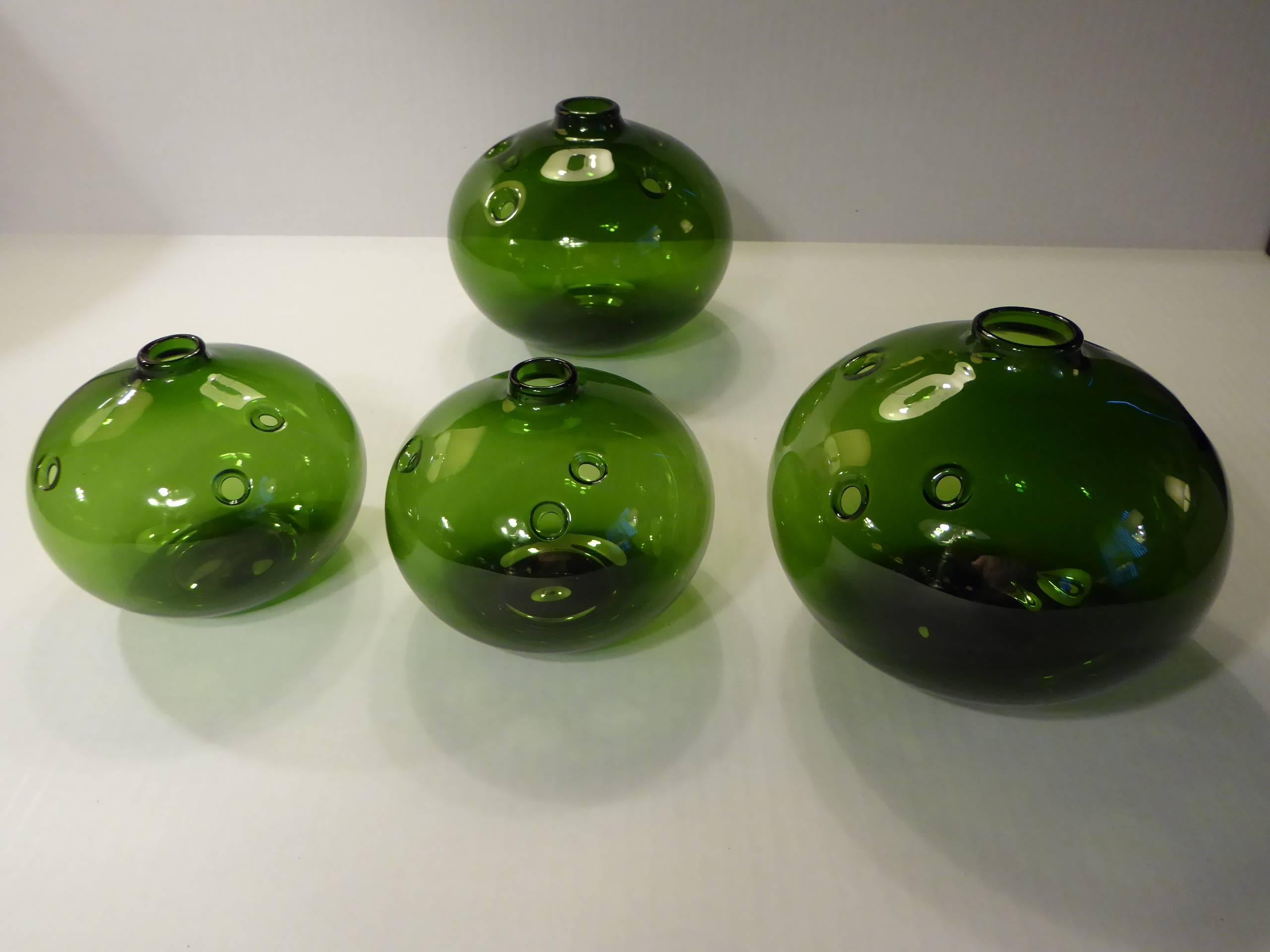 Danish Michael Bang Hule Vase Group for Holmegaard