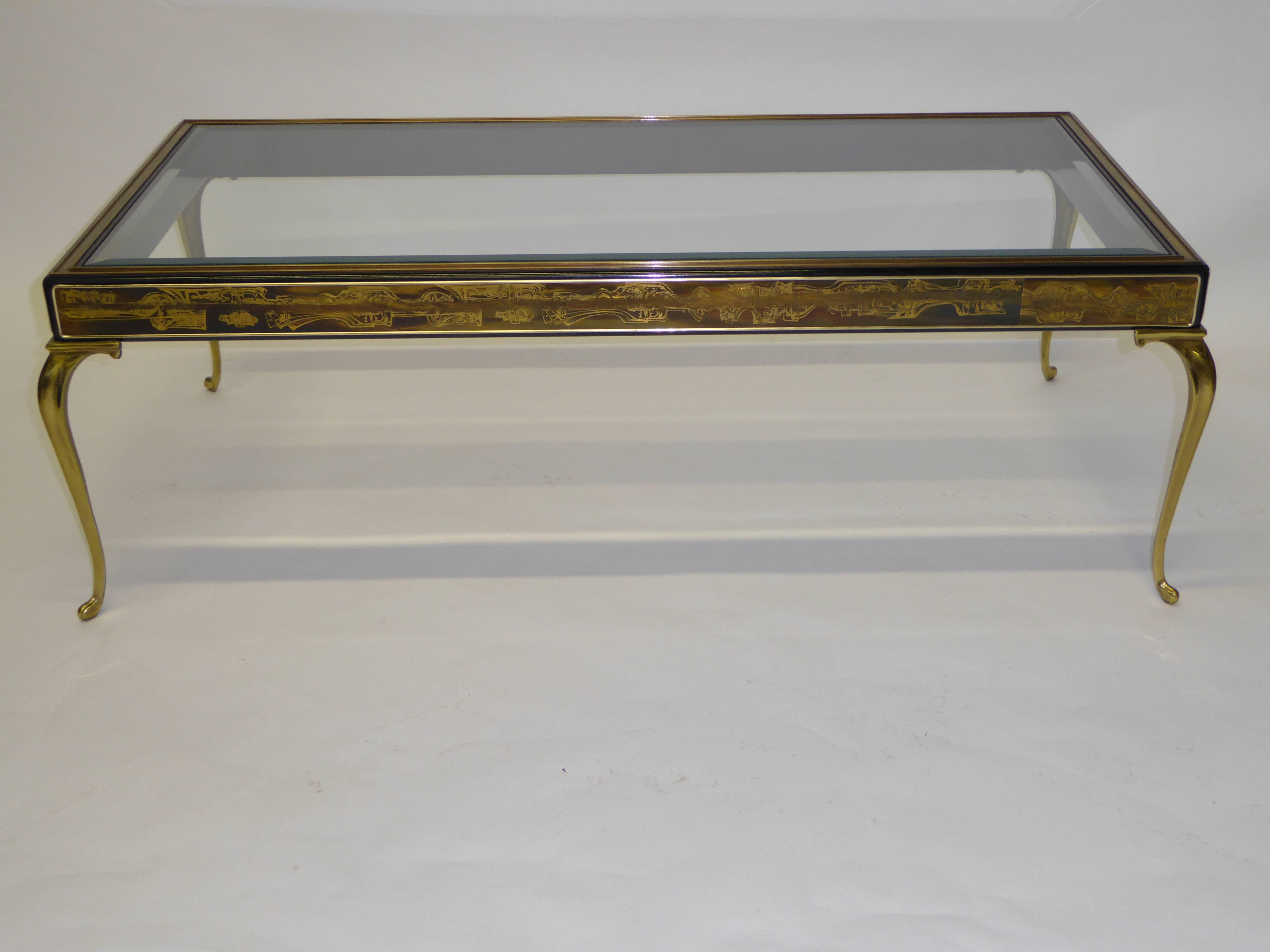 American Mastercraft Bernhard Rohne Cabriolet Leg Cocktail Table