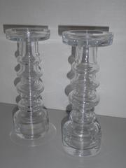 Pair of 1970s  Vases Candleholders by Oiva Toikka for Nuutajarvi Finland