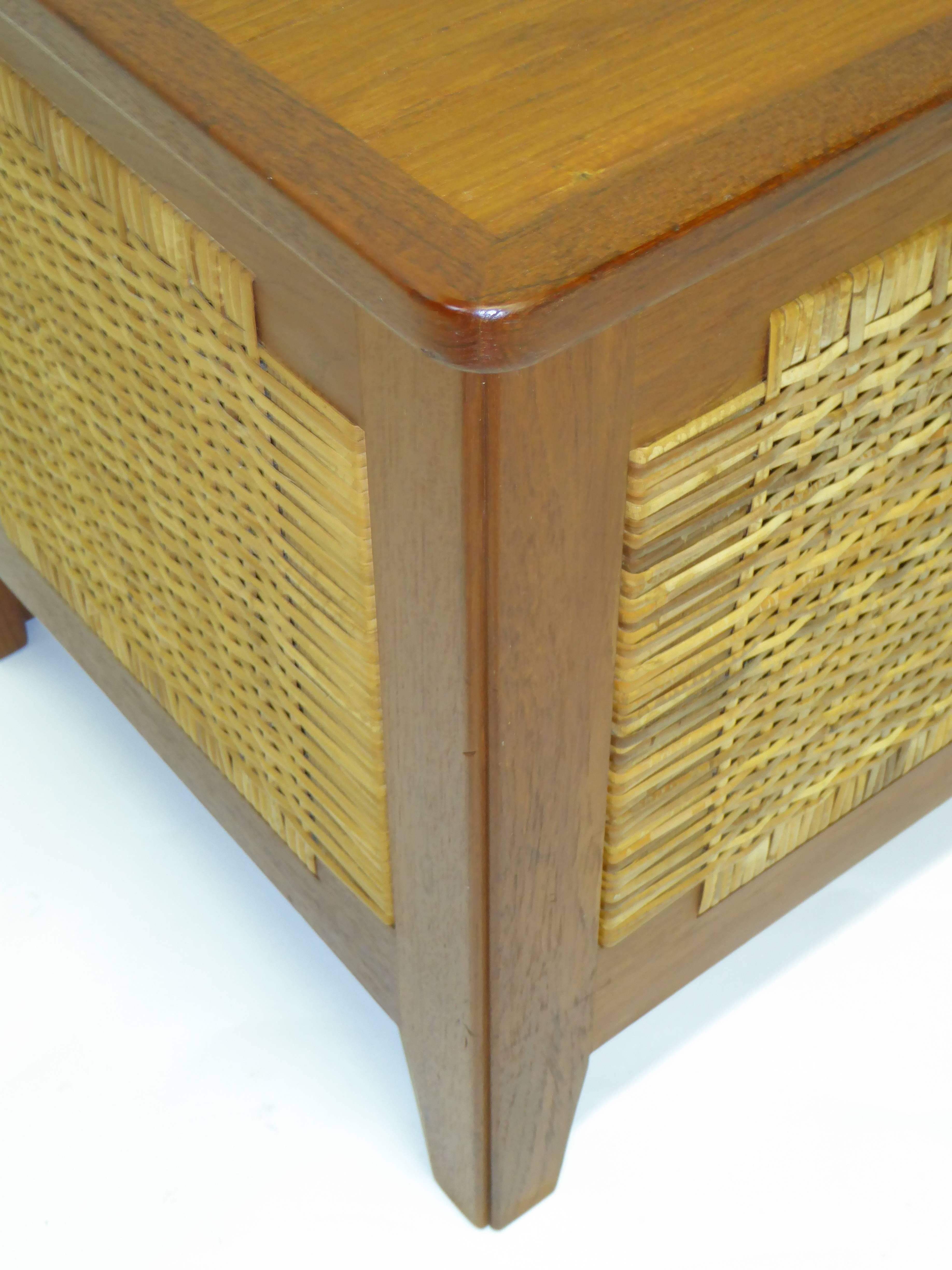 Danish Modern Kai Winding Ph52 Teak Cane Blanket Chest for Poul Hundevad Denmark 3