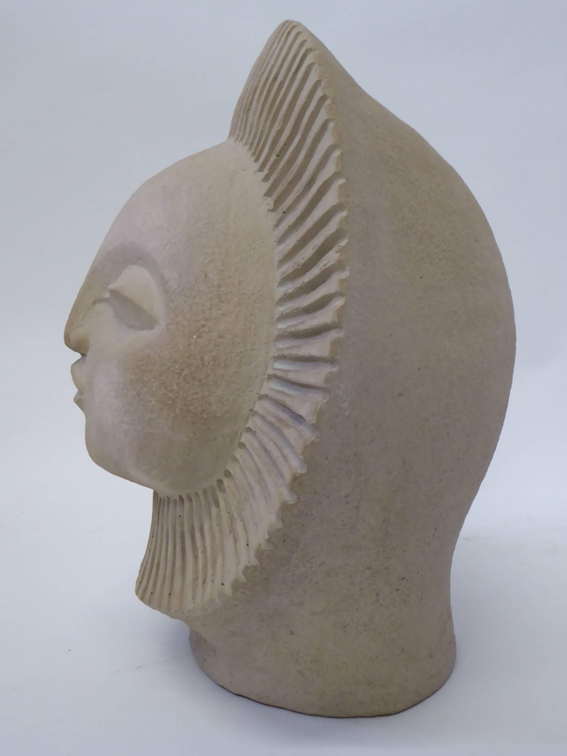 Plaster Paul Bellardo Sunburst Face Sculpture