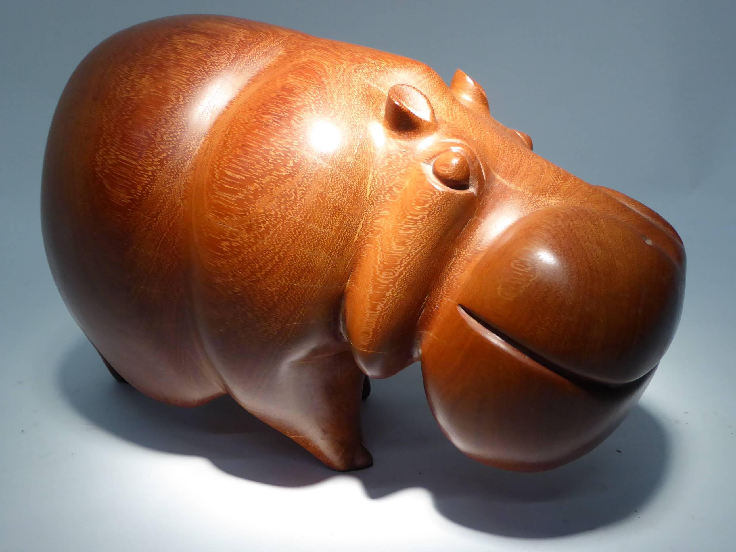 extra large wooden hippo