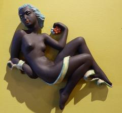 Plaque murale Art Déco - Femme nue Karl Grossl