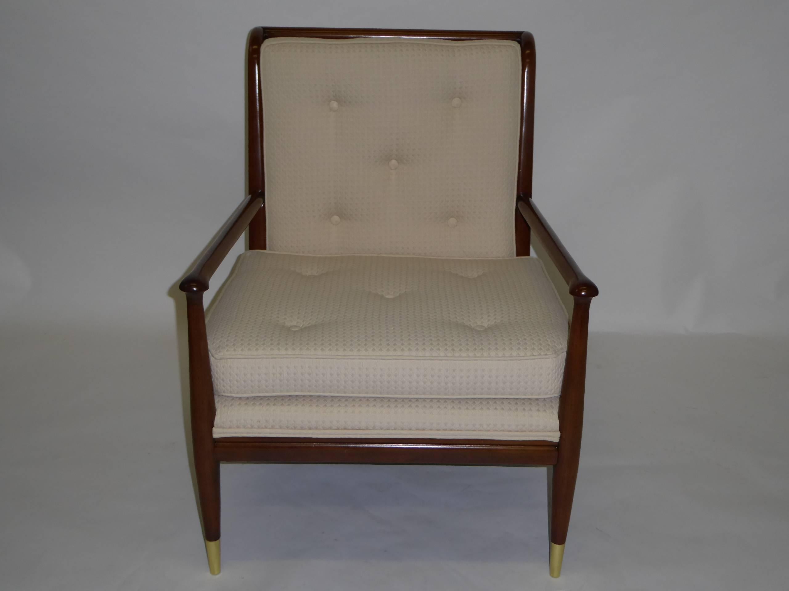1950s Exceptional Railback Lounge Chair in the Style of Smilow-Thielle 1