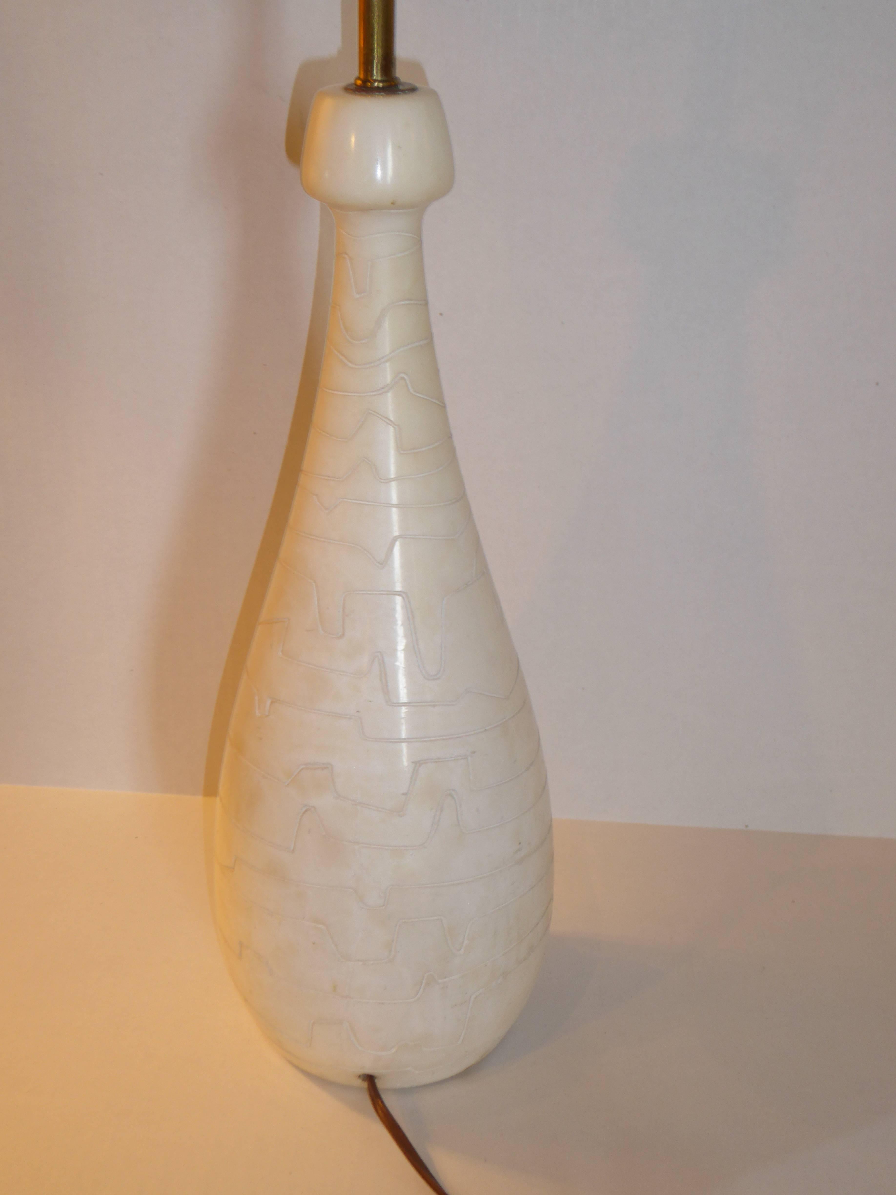 Mid-20th Century 1950s Italian Modern Marble Teardrop Table Lamp for Raymor