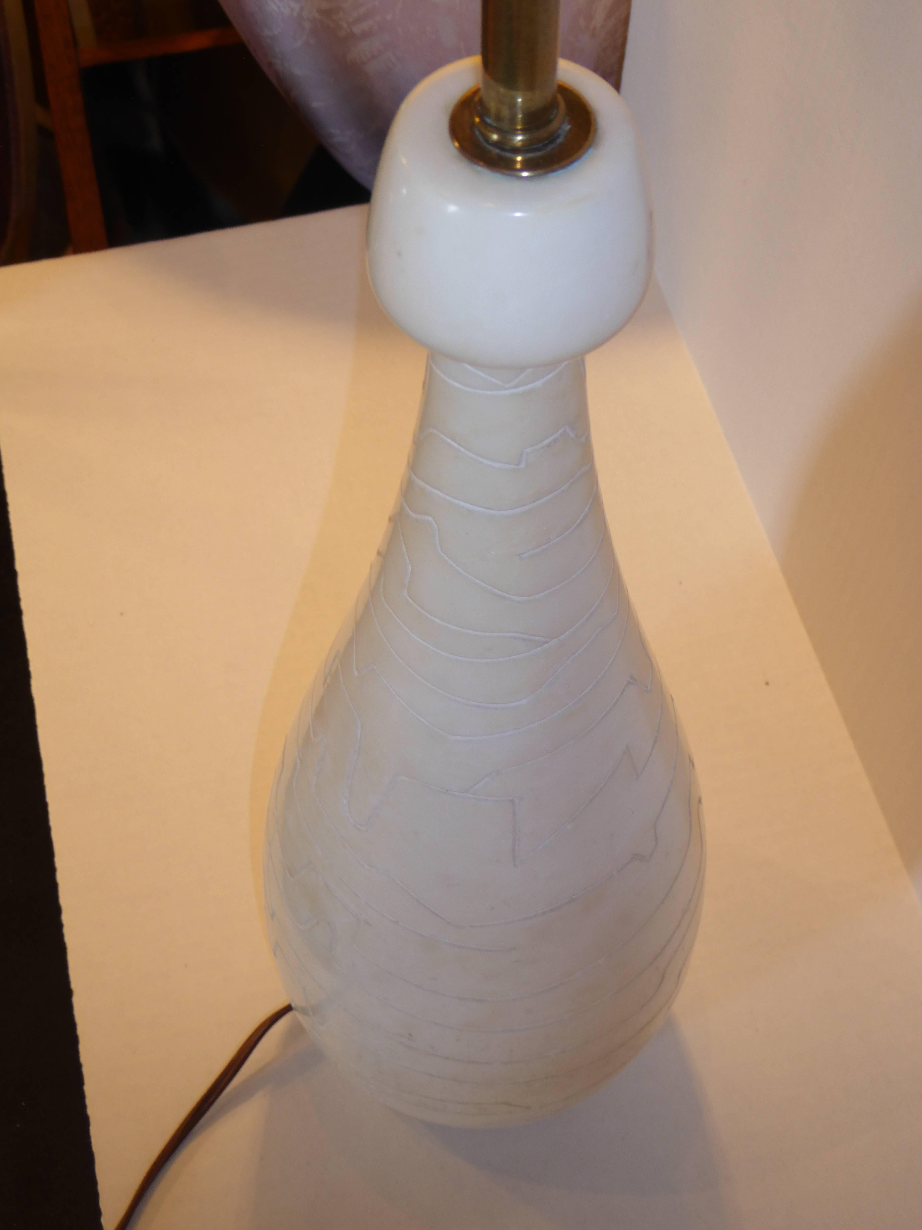 1950s Italian Modern Marble Teardrop Table Lamp for Raymor In Good Condition In Miami, FL