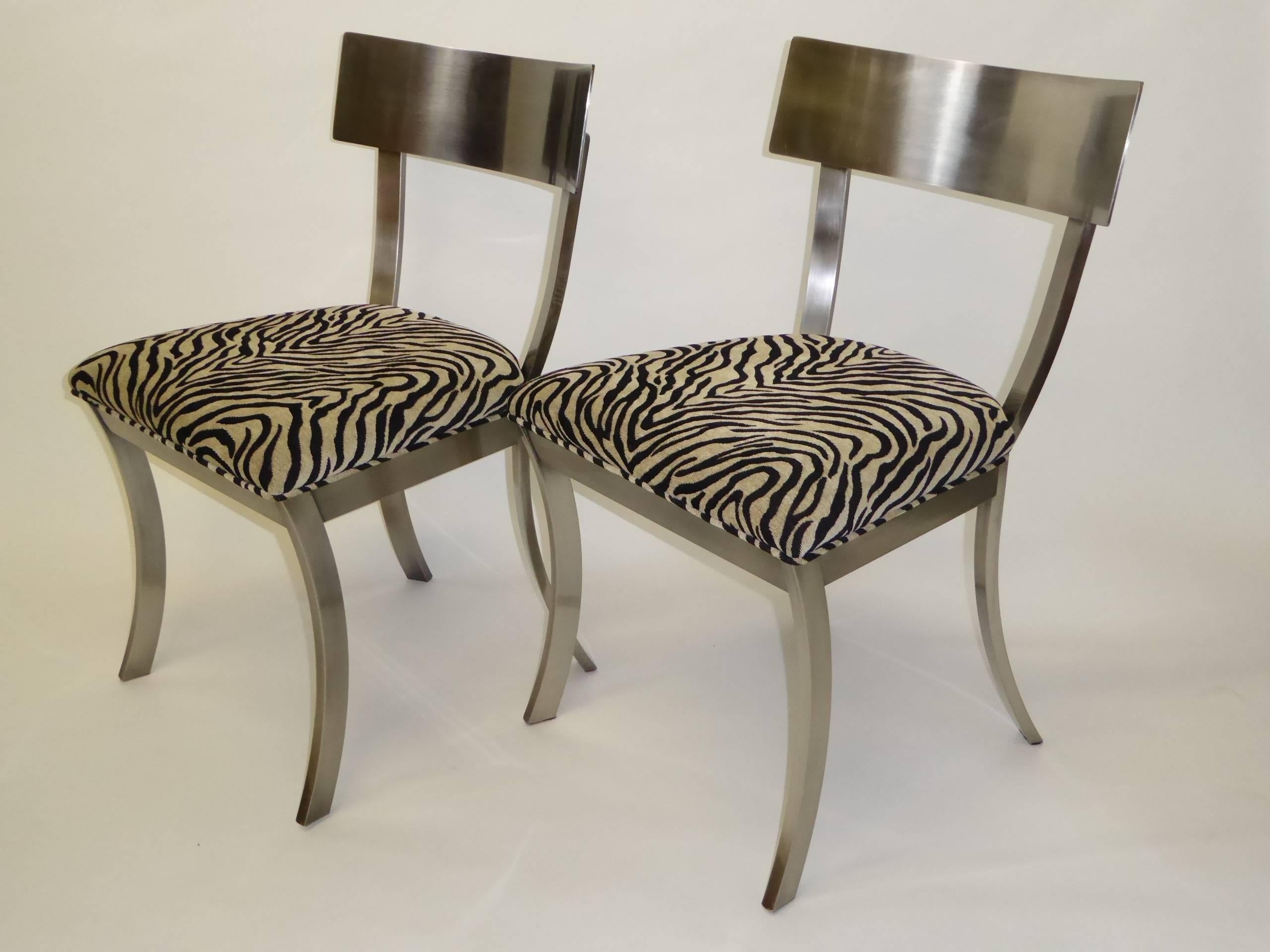 Modern Sleek DIA Steel Klismos Chairs Design Institute of America