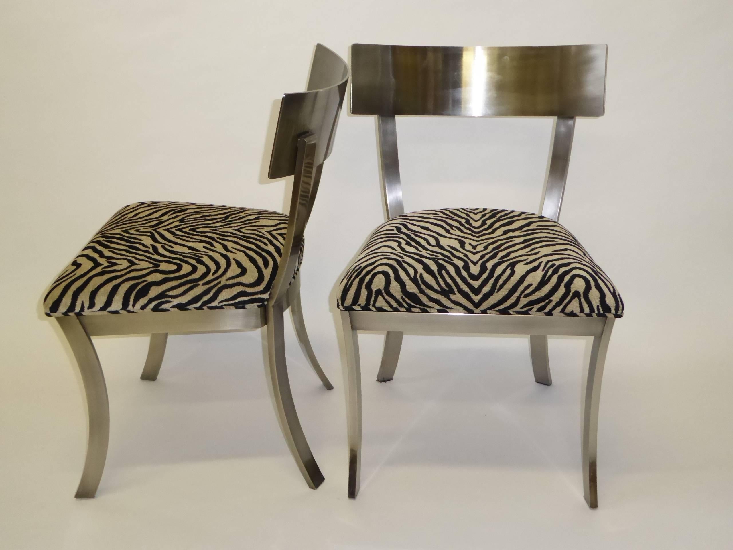 American Sleek DIA Steel Klismos Chairs Design Institute of America