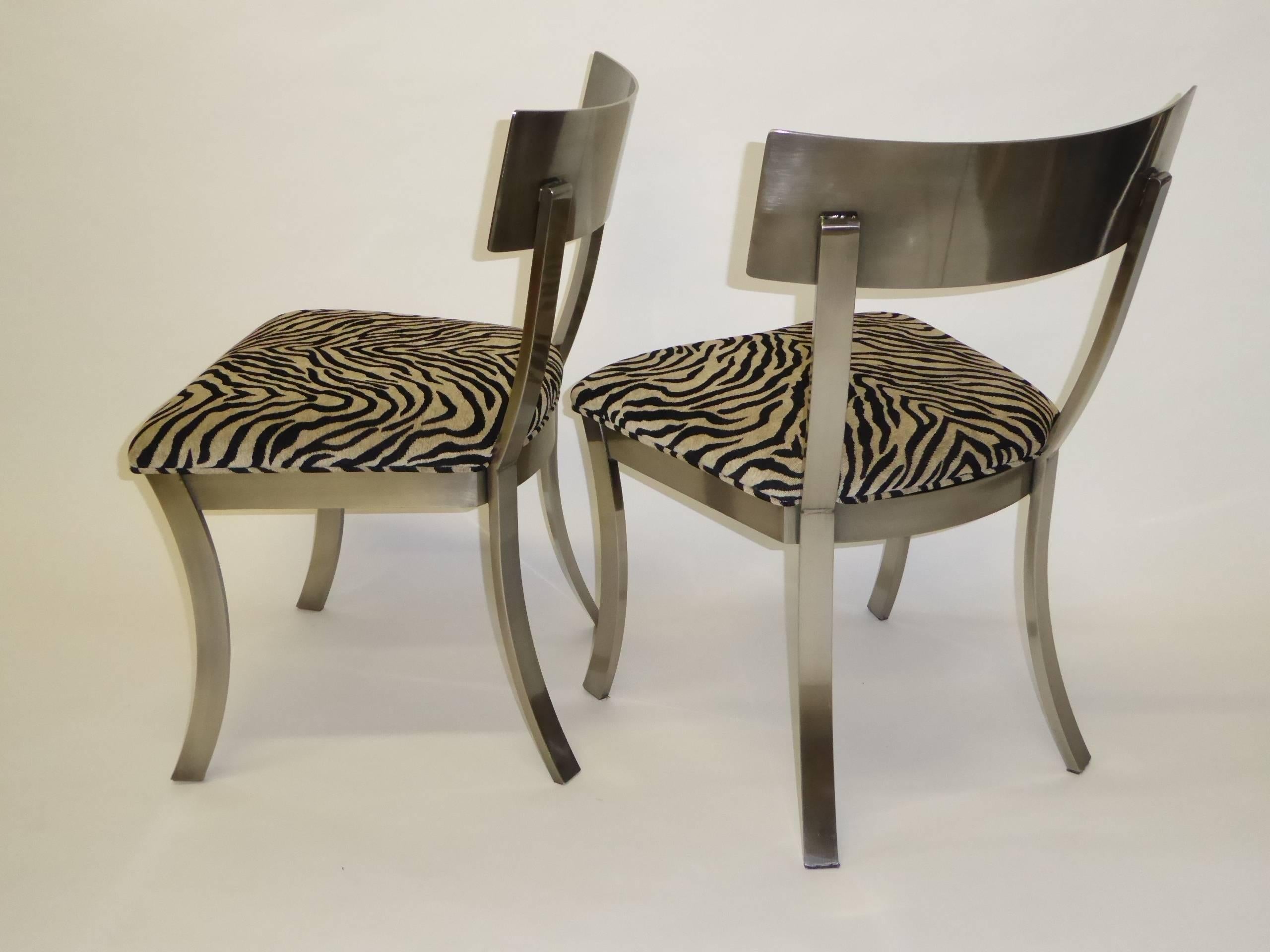 Sleek DIA Steel Klismos Chairs Design Institute of America In Excellent Condition In Miami, FL
