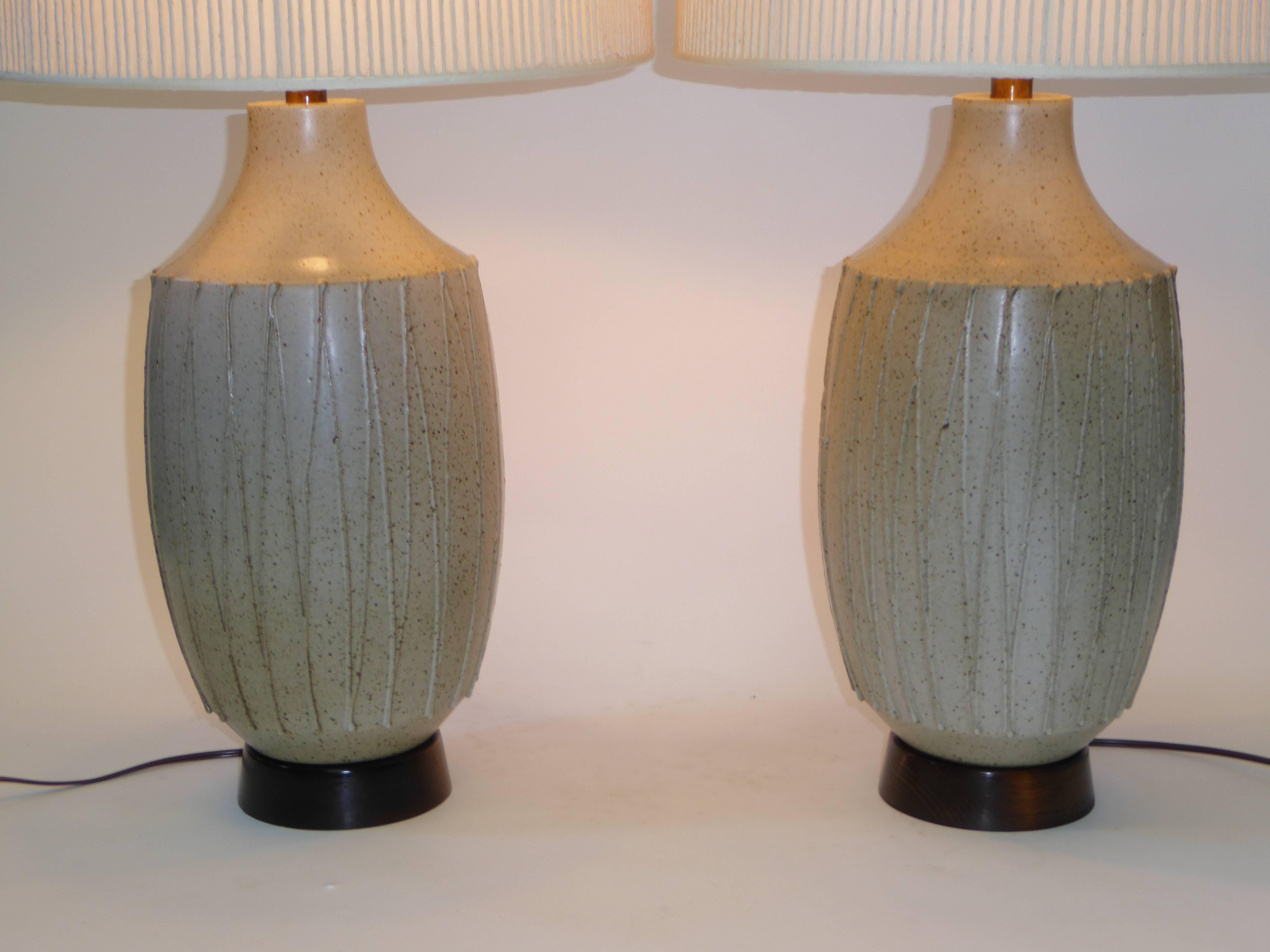 Mid-Century Modern California Modern Superb Pair of David Cressey Pottery Table Lamps