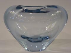 Blue Per Lutken Blown Glass Heart Vase for Holmegaard