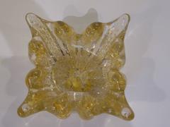 1950s Barovier Gold Leaf Infused Blown Glass Vessel
