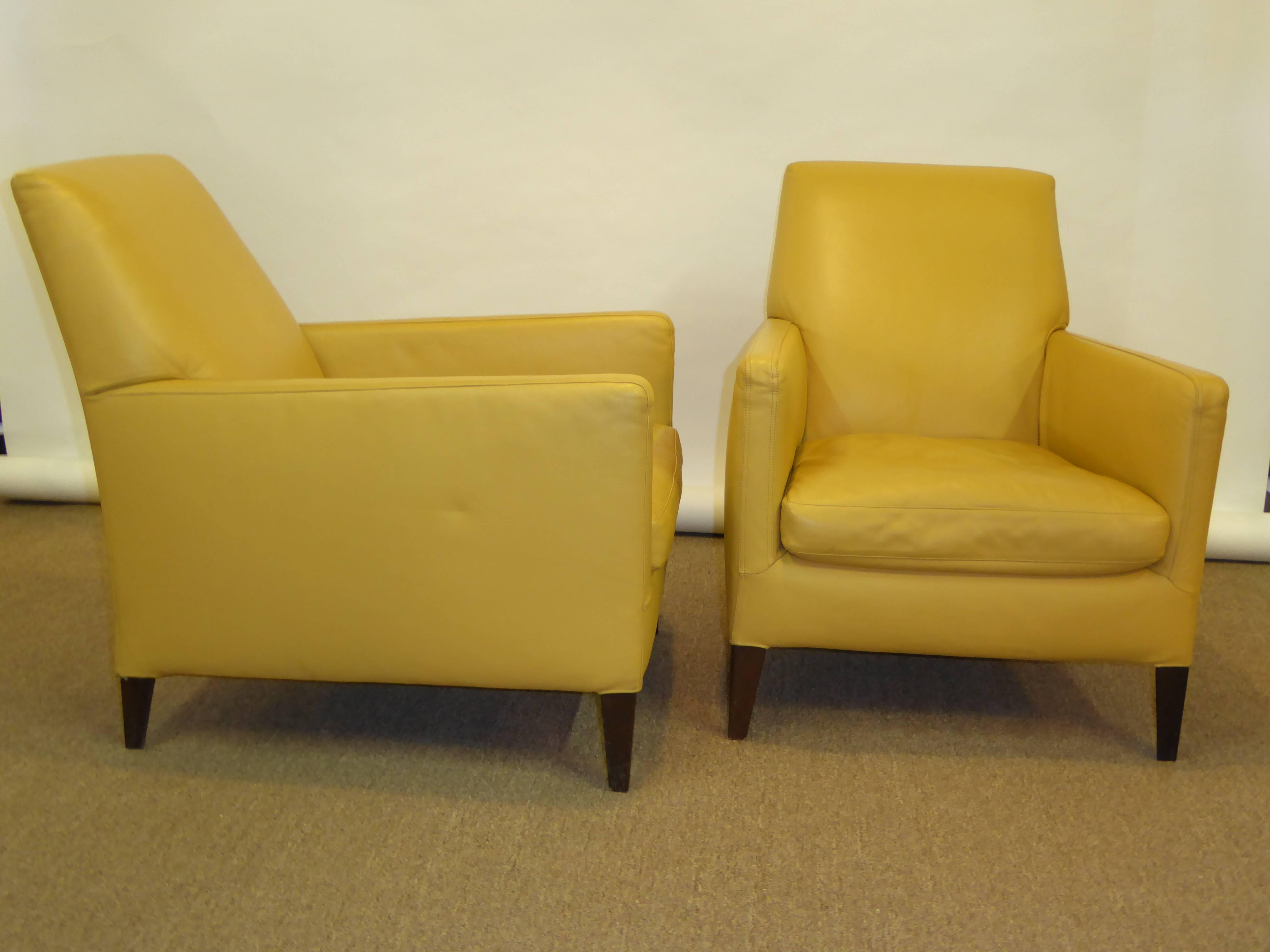 Modern Antonio Citterio Maxalto Leather Lounge Chairs, B & B Italia