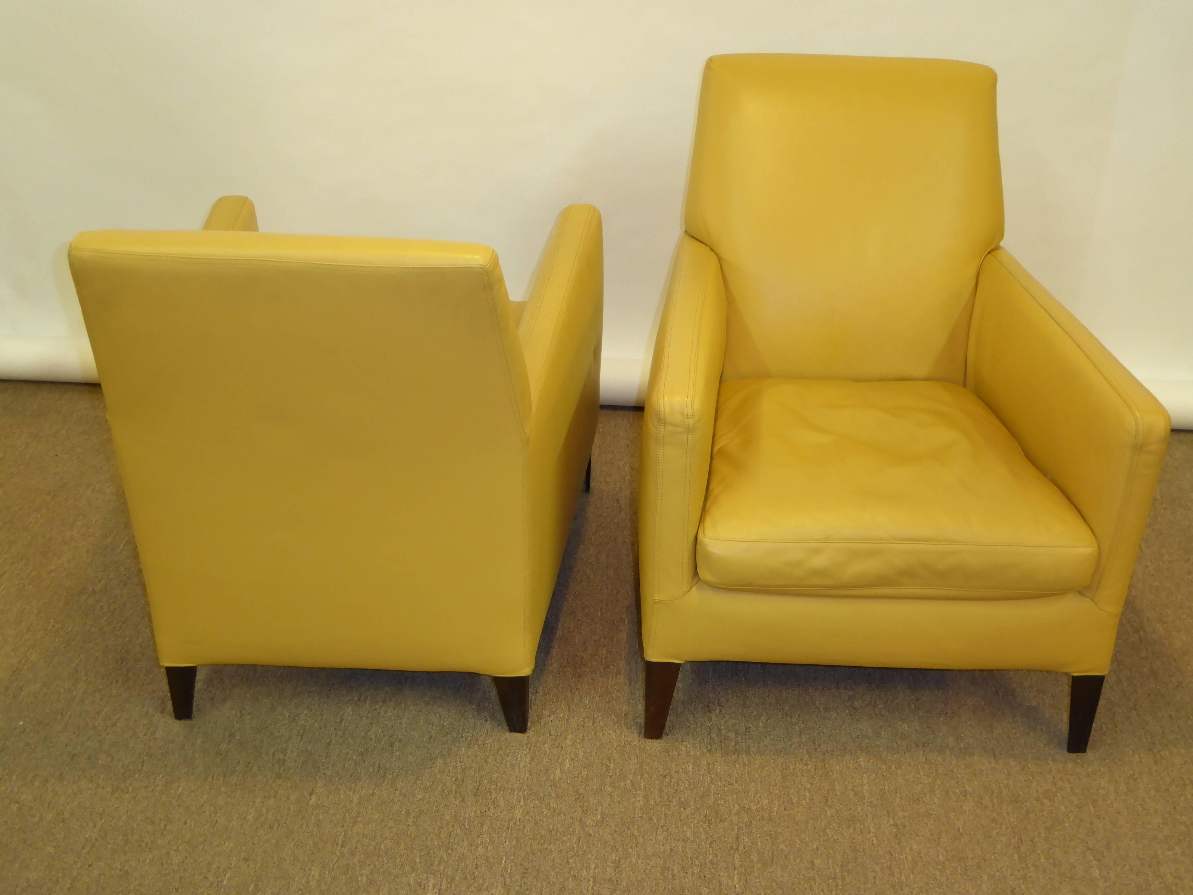 20th Century Antonio Citterio Maxalto Leather Lounge Chairs, B & B Italia