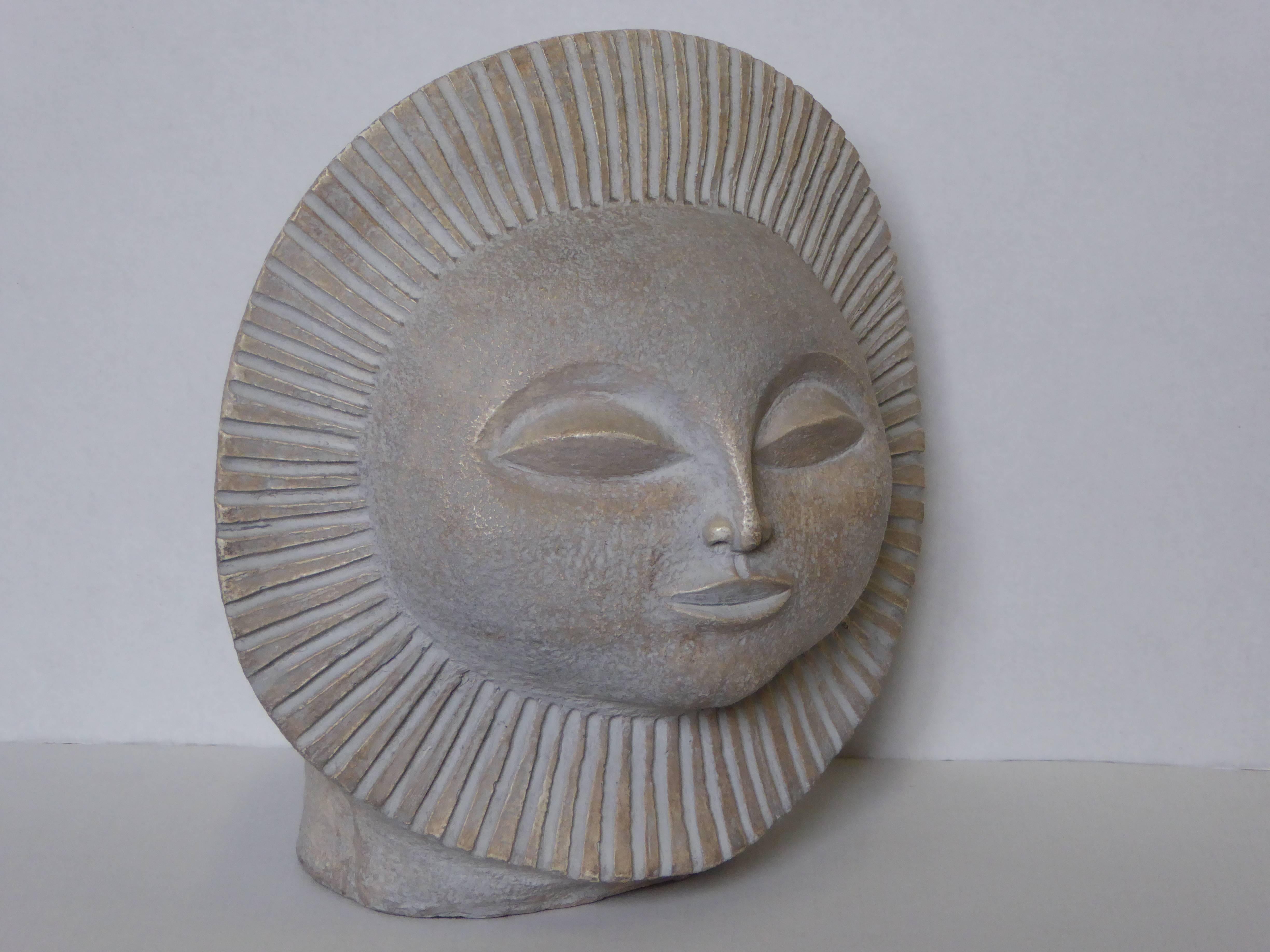 Mid-20th Century Paul Bellardo Sunburst Face Sculpture
