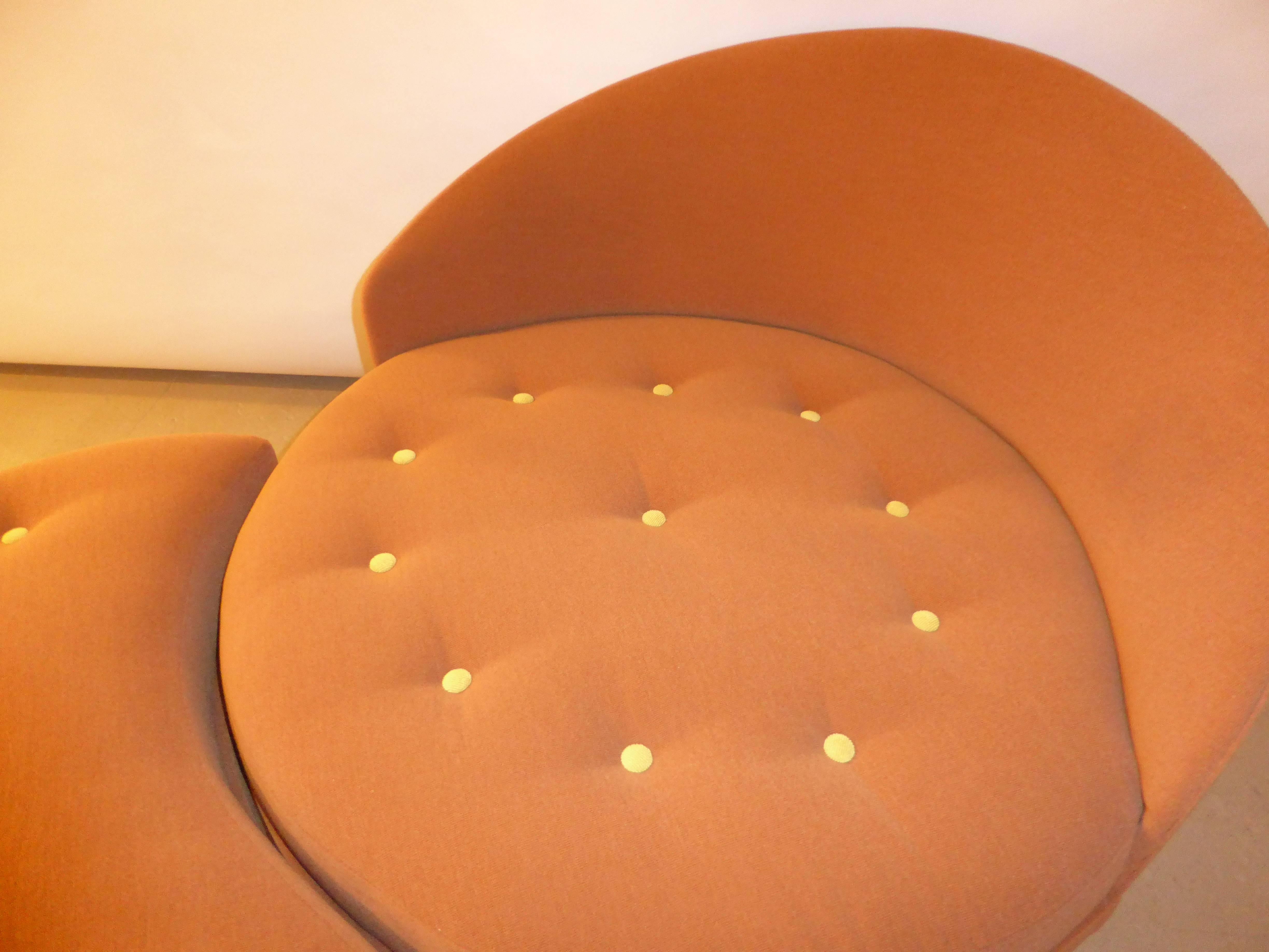 Superb Adrian Pearsall Round Lounge Chair with Fitted Ottoman In Excellent Condition In Miami, FL
