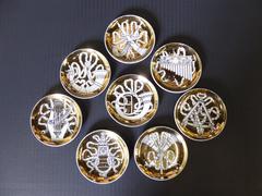 Acht 1950er Piero Fornasetti Musicalia Canapes oder Untersetzer