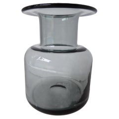Mid Century Danish Modern Smoke Glass Vase by Per Lutken for Holmegaard Denmark.