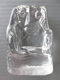 Erik Höglund, statuetta in vetro al piombo “ICE MAN” in stile moderno scandinavo, Boda, Svezia, anni ’60.