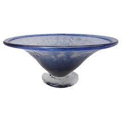 Bol en verre décoré de style Art déco moderne, créé par Göran Wärff pour Kosta Boda, Suède, années 1970