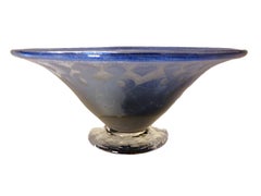 Bol en verre décoré de style Art déco moderne, créé par Göran Wärff pour Kosta Boda, Suède, années 1970