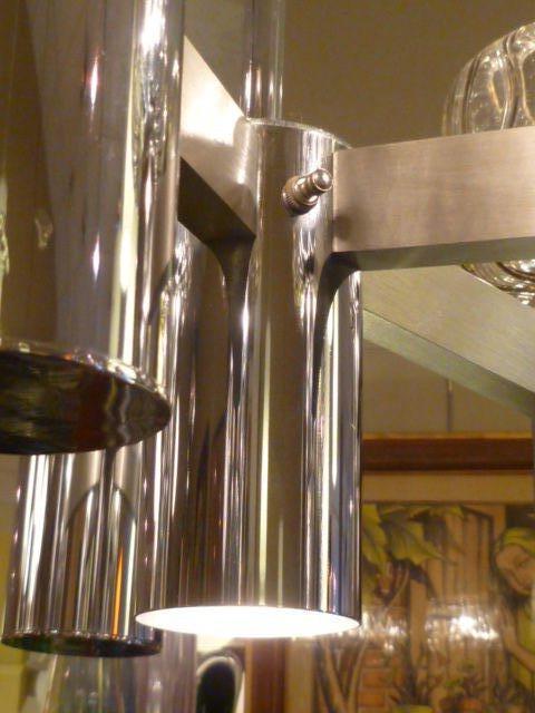 Exciting Five Globe Nickel Lightolier Chandelier 1