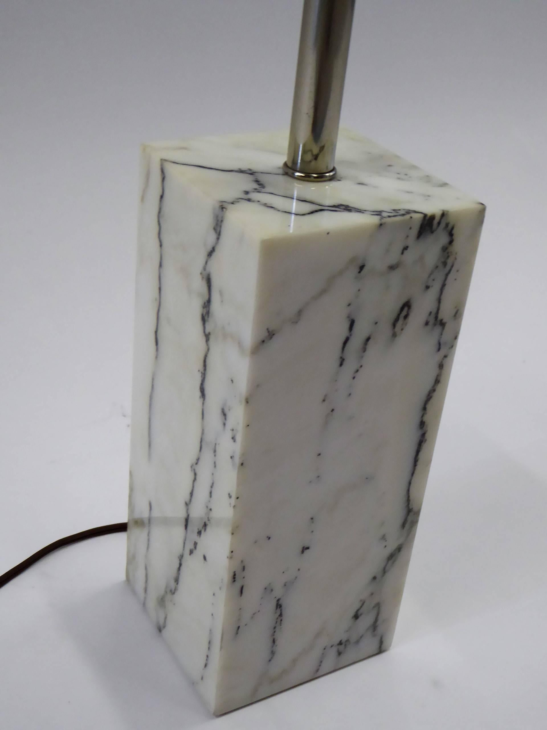 Mid-Century Modern 1970s Sonneman Marble Plinth Table Lamp for Kovacs