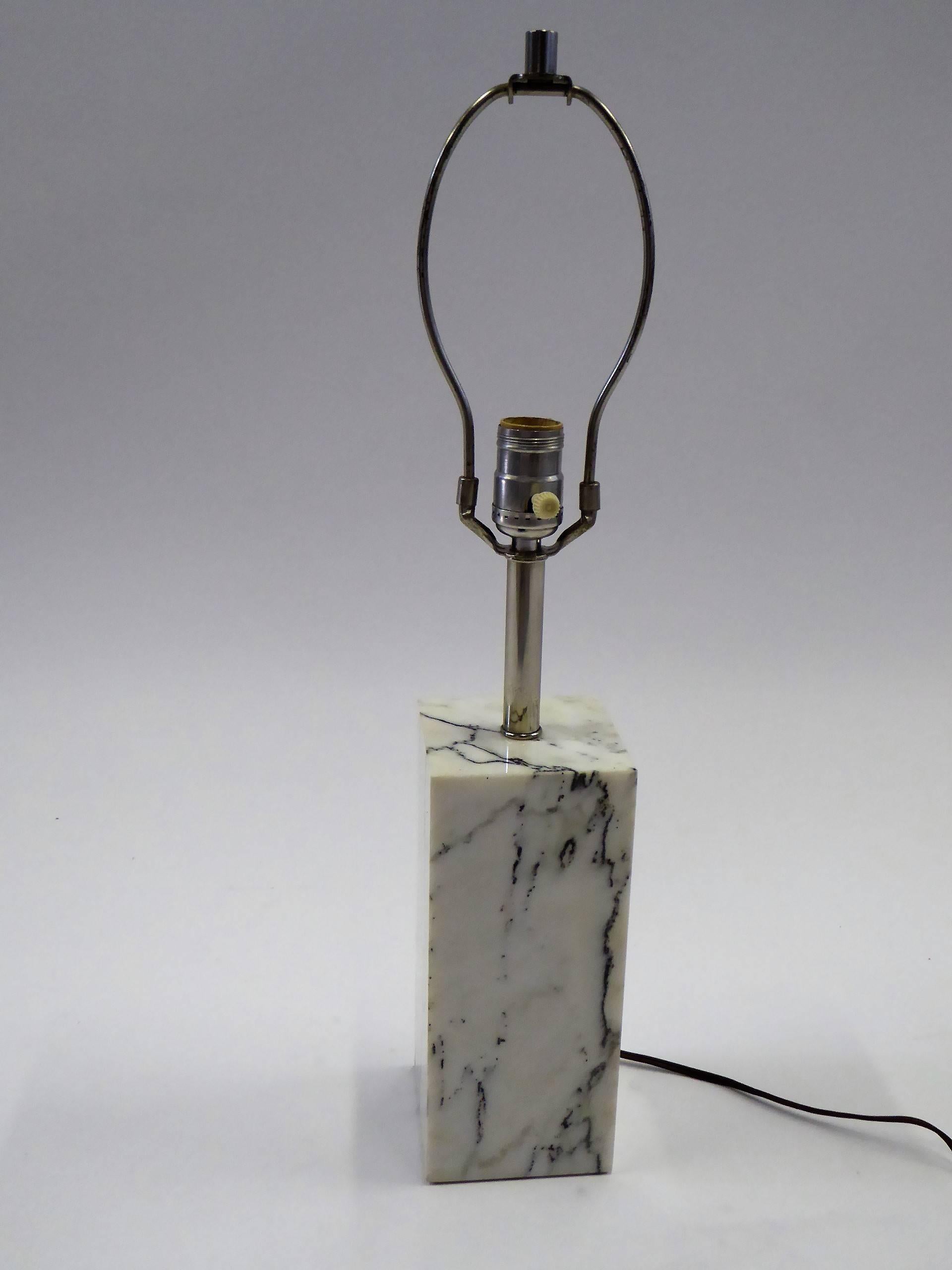 1970s Sonneman Marble Plinth Table Lamp for Kovacs In Excellent Condition In Miami, FL