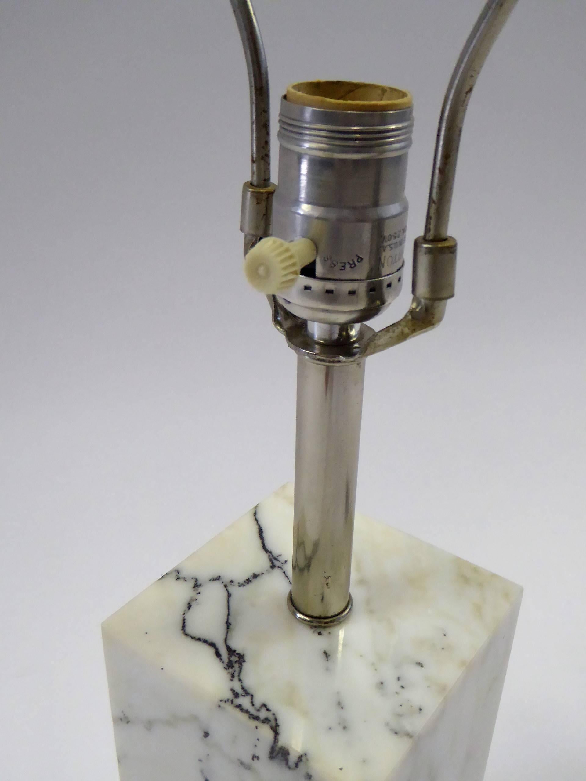 Late 20th Century 1970s Sonneman Marble Plinth Table Lamp for Kovacs