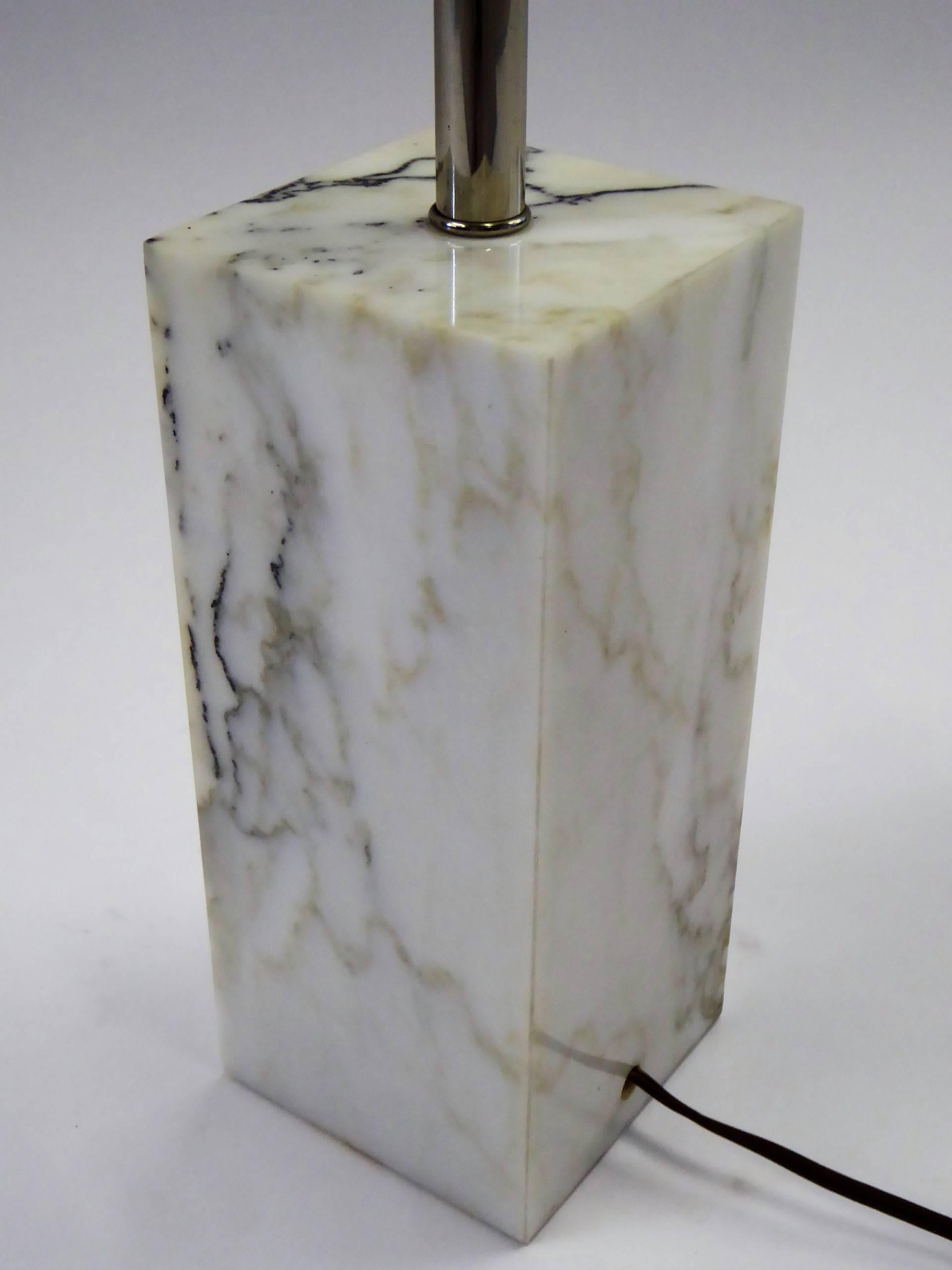 1970s Sonneman Marble Plinth Table Lamp for Kovacs 3