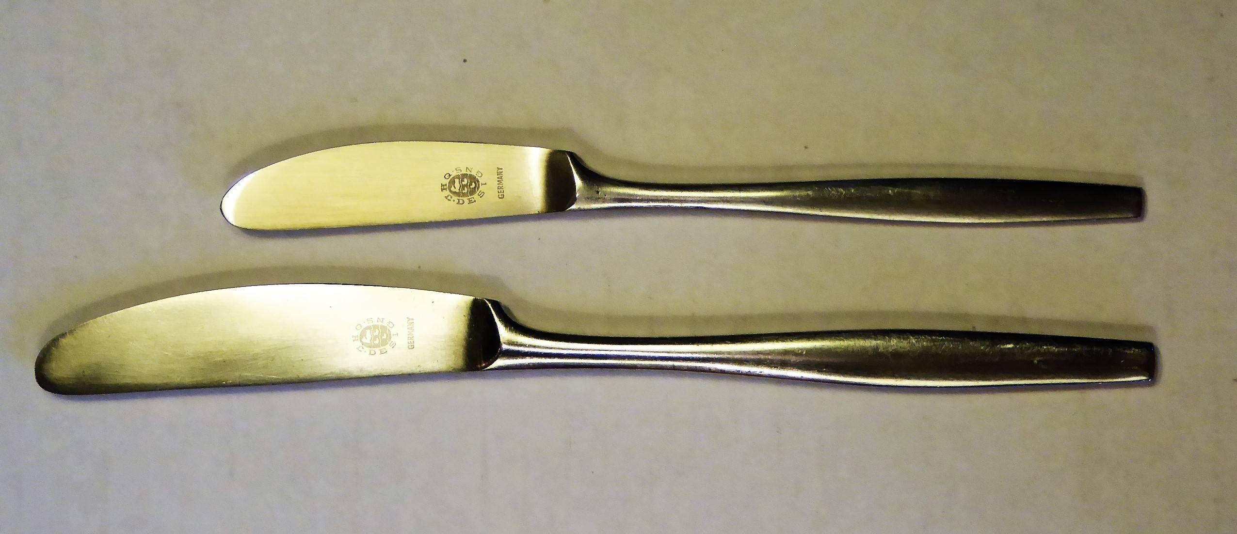 Mid-20th Century Early Jens Quistgaard Dansk Variation V Flatware for 12 Plus Extras 105 Pieces