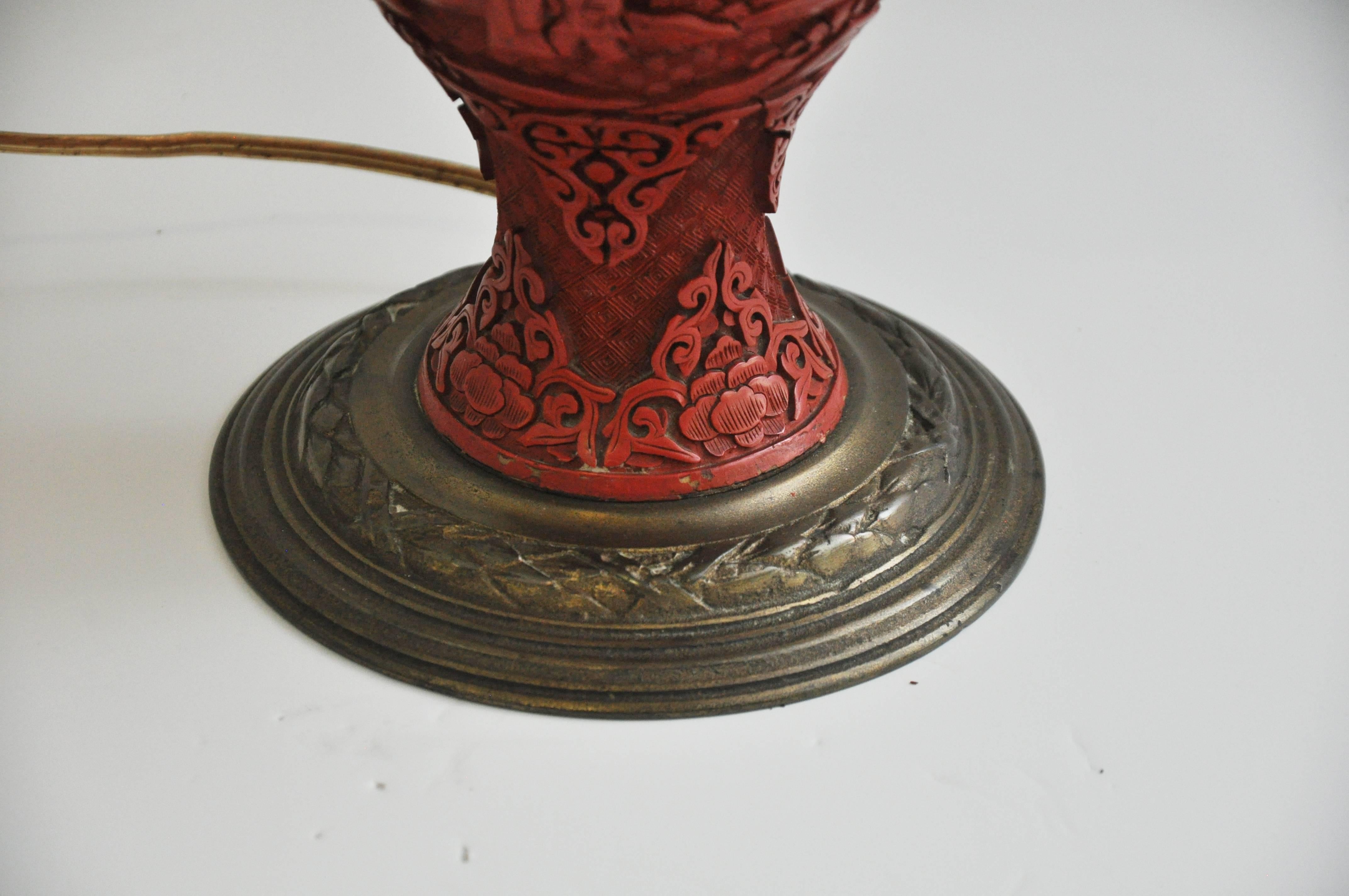 Early 20th Century Asian Ginger Jar Lamp For Sale