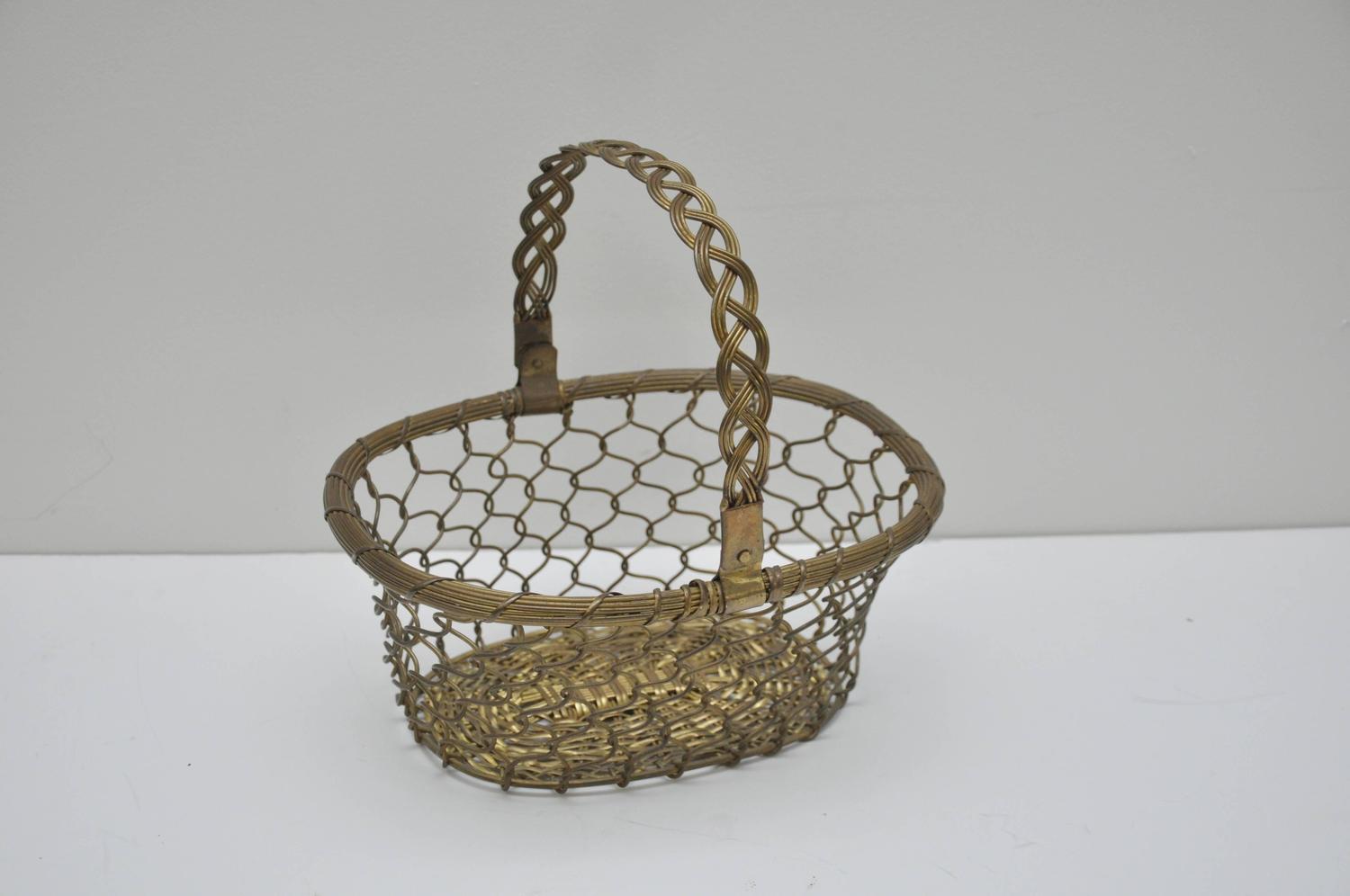 Set of Three French Wire Baskets For Sale at 1stdibs