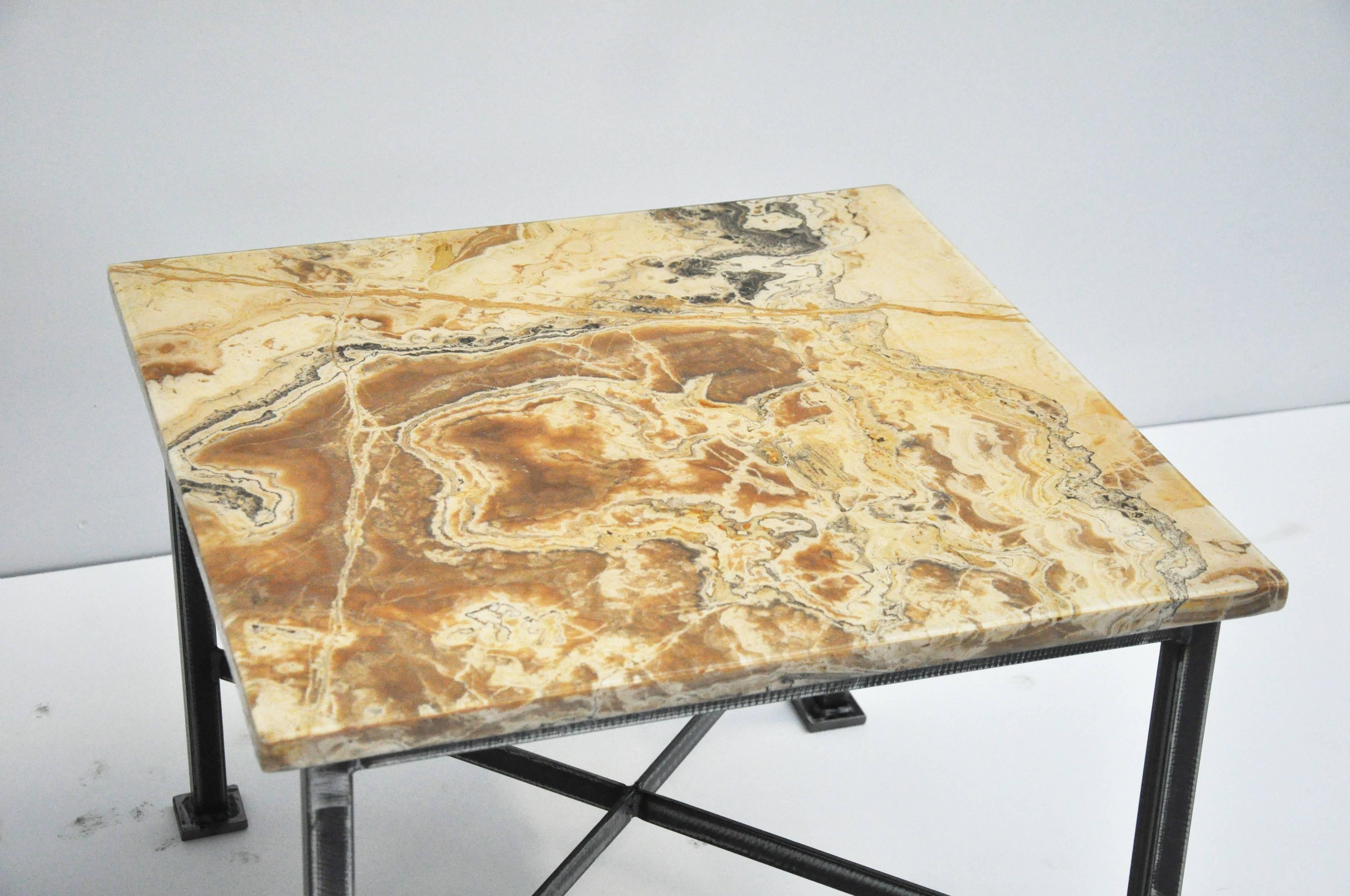 Mid-Century Modern Pair of Custom Marble Tables