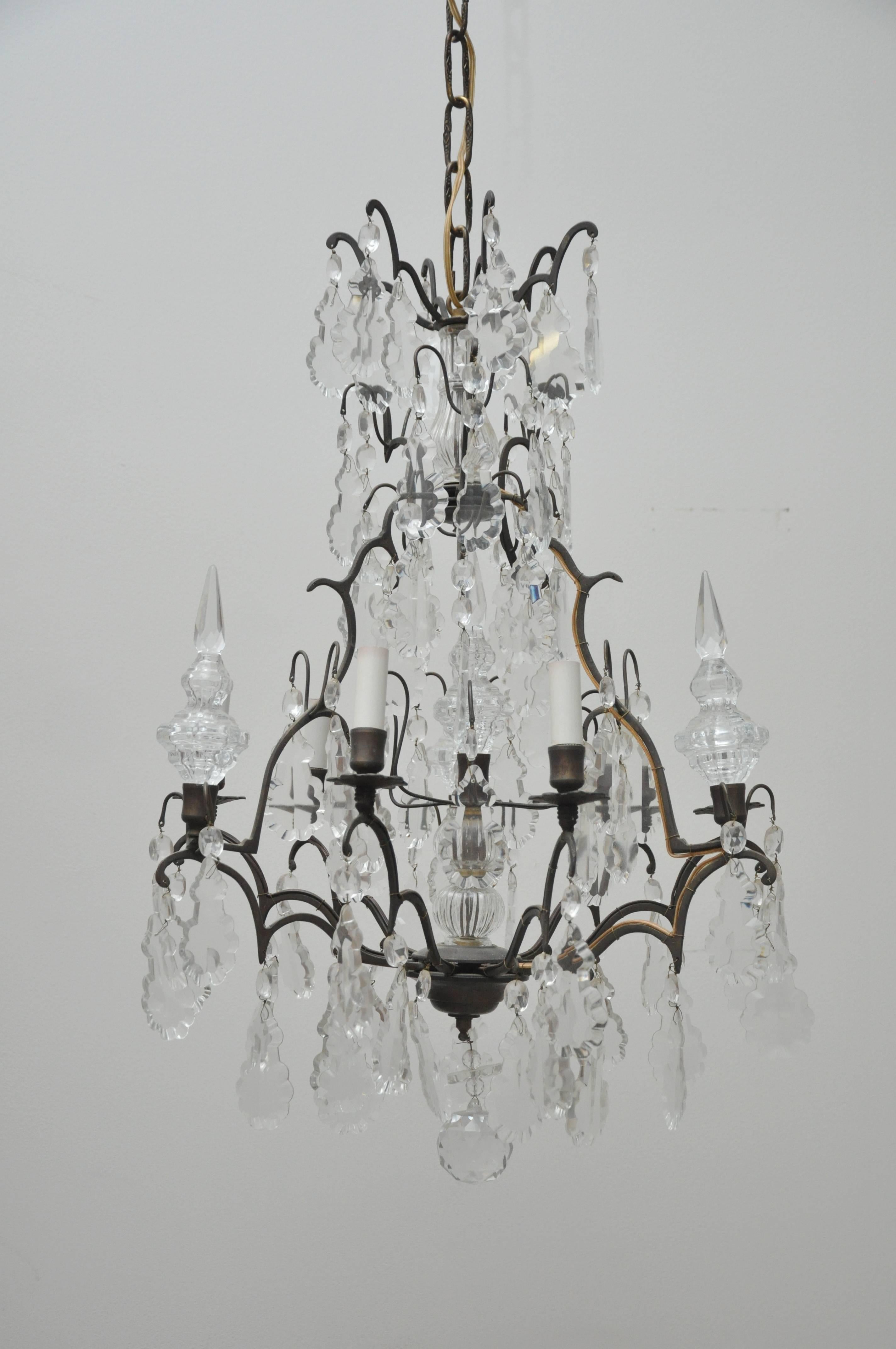 Czech. Glass chandelier late 19th century.
